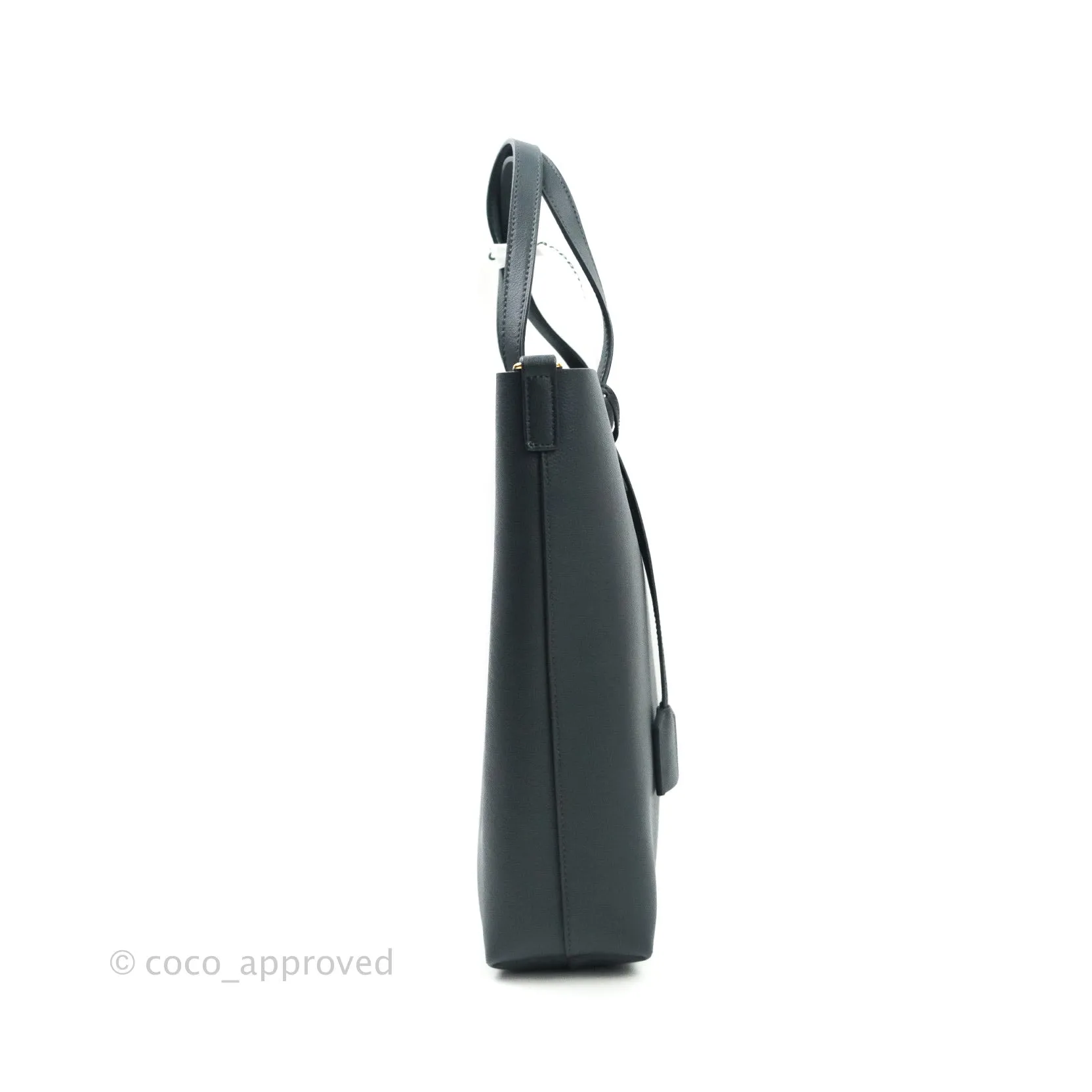 Saint Laurent Calfskin Shopping Tote Bag Dark Grey