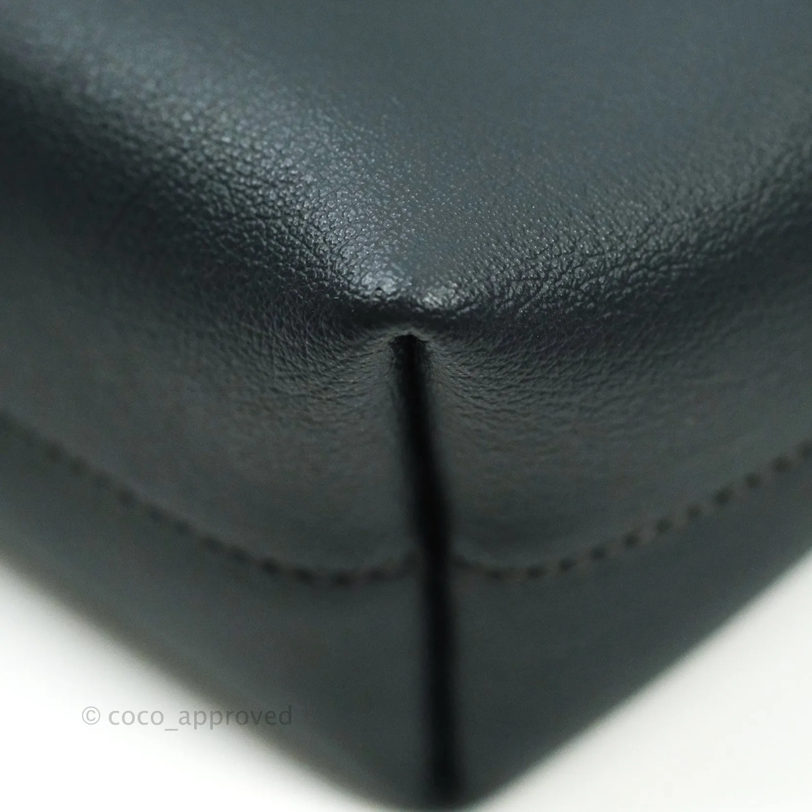 Saint Laurent Calfskin Shopping Tote Bag Dark Grey