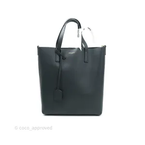 Saint Laurent Calfskin Shopping Tote Bag Dark Grey