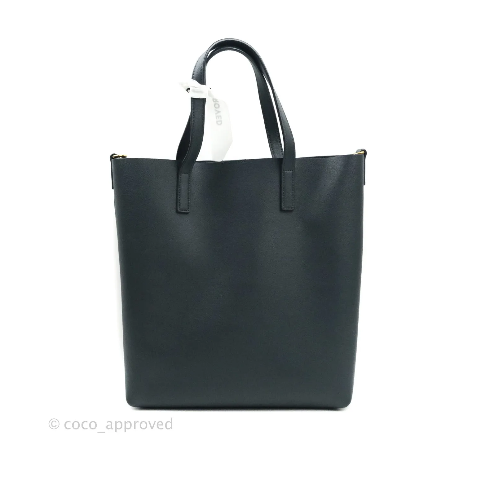 Saint Laurent Calfskin Shopping Tote Bag Dark Grey