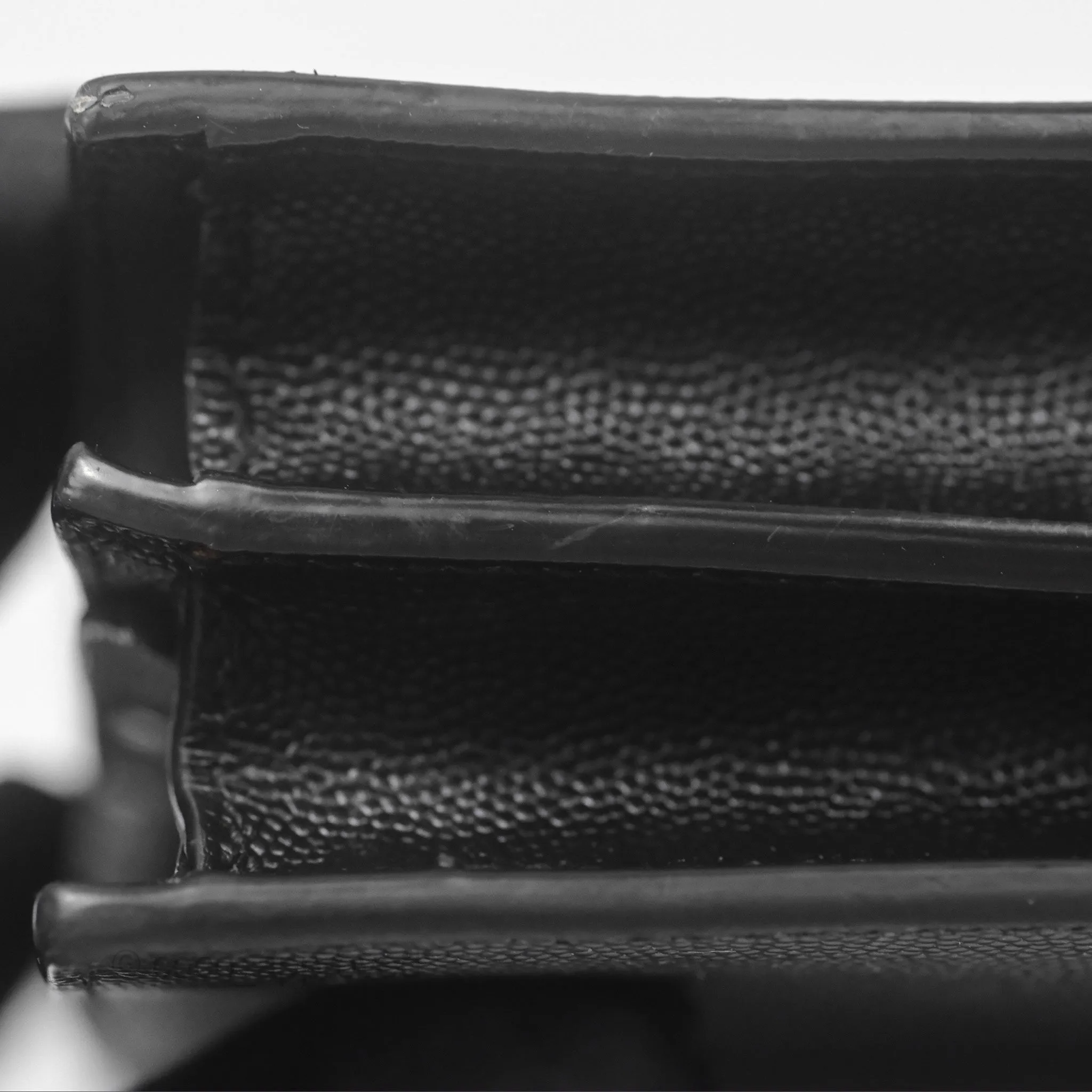 Saint Laurent Cassandra in Grain De Poudre Embossed Leather Black