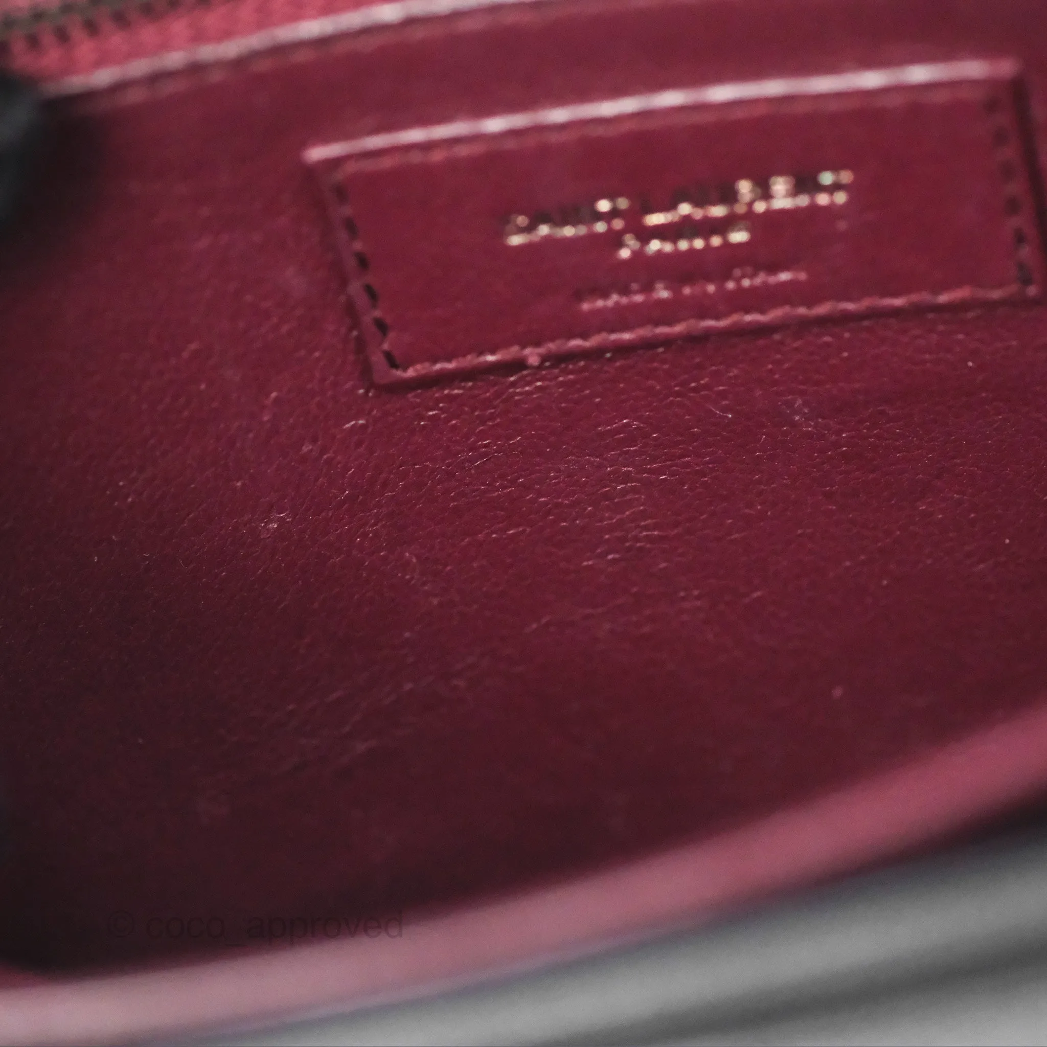 Saint Laurent Cassandra in Grain De Poudre Embossed Leather Black