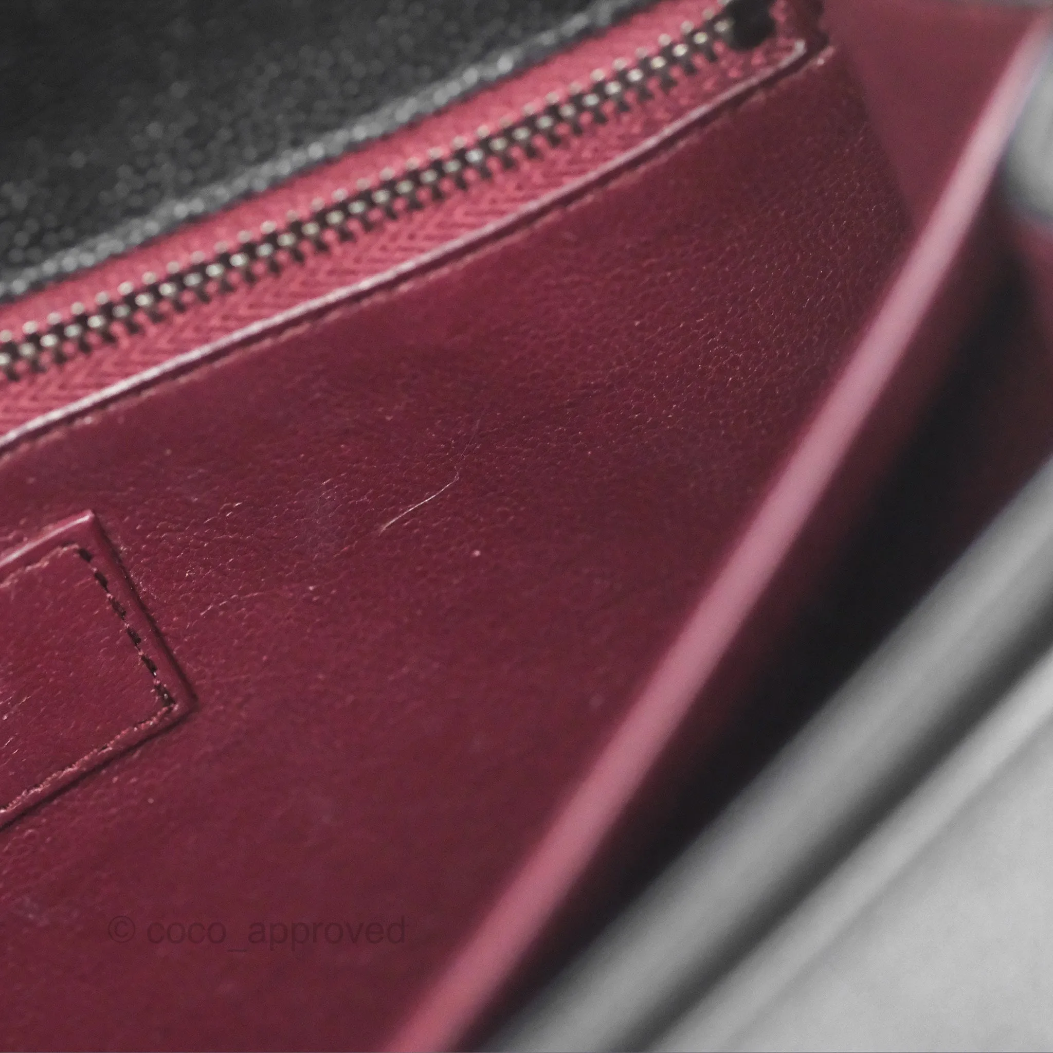Saint Laurent Cassandra in Grain De Poudre Embossed Leather Black