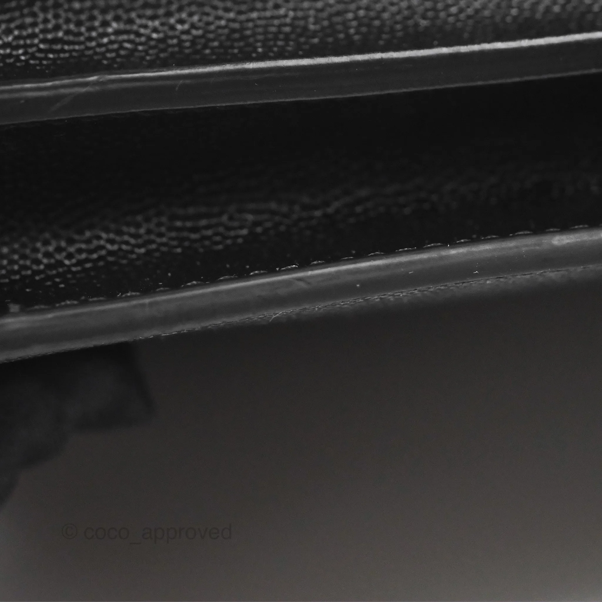 Saint Laurent Cassandra in Grain De Poudre Embossed Leather Black