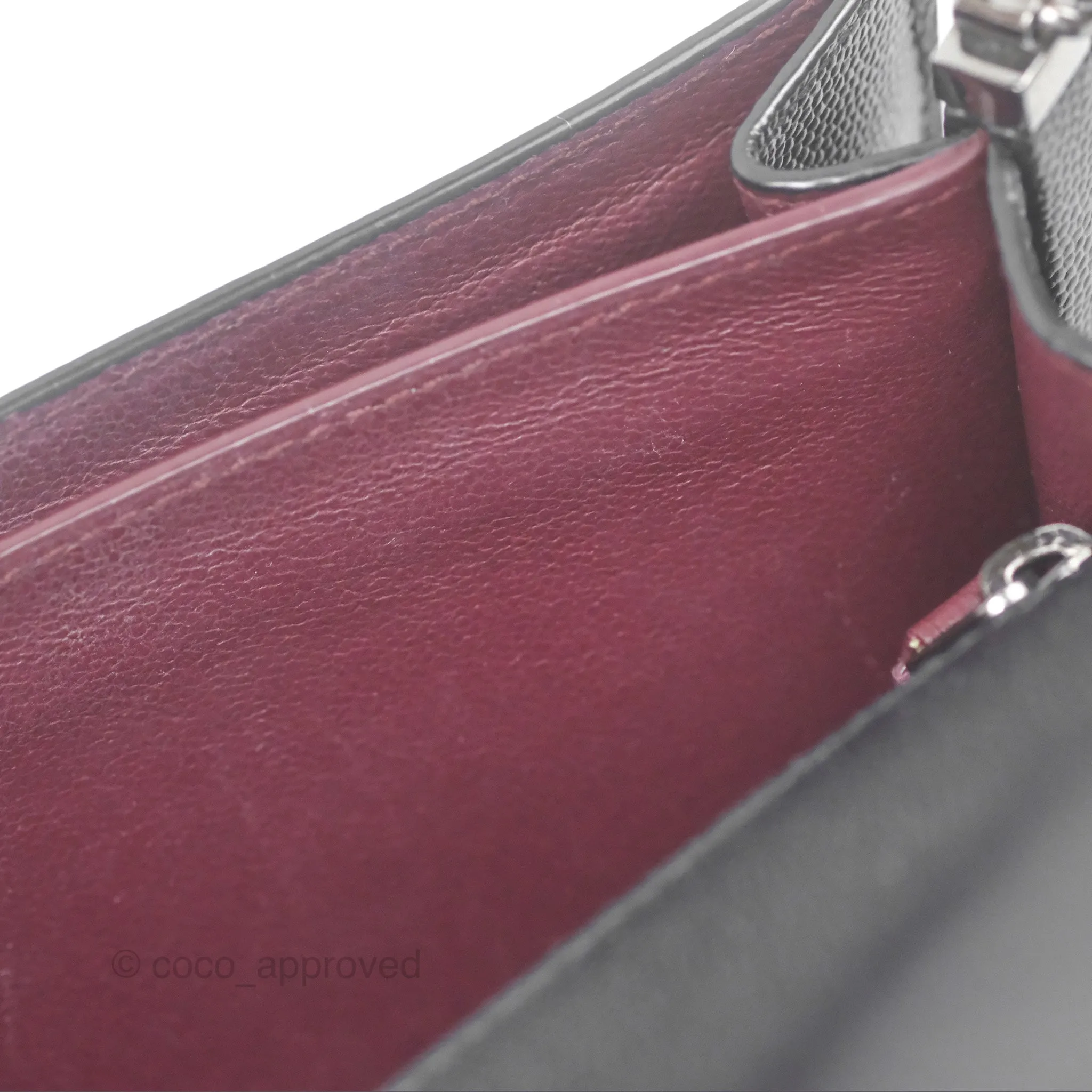 Saint Laurent Cassandra in Grain De Poudre Embossed Leather Black
