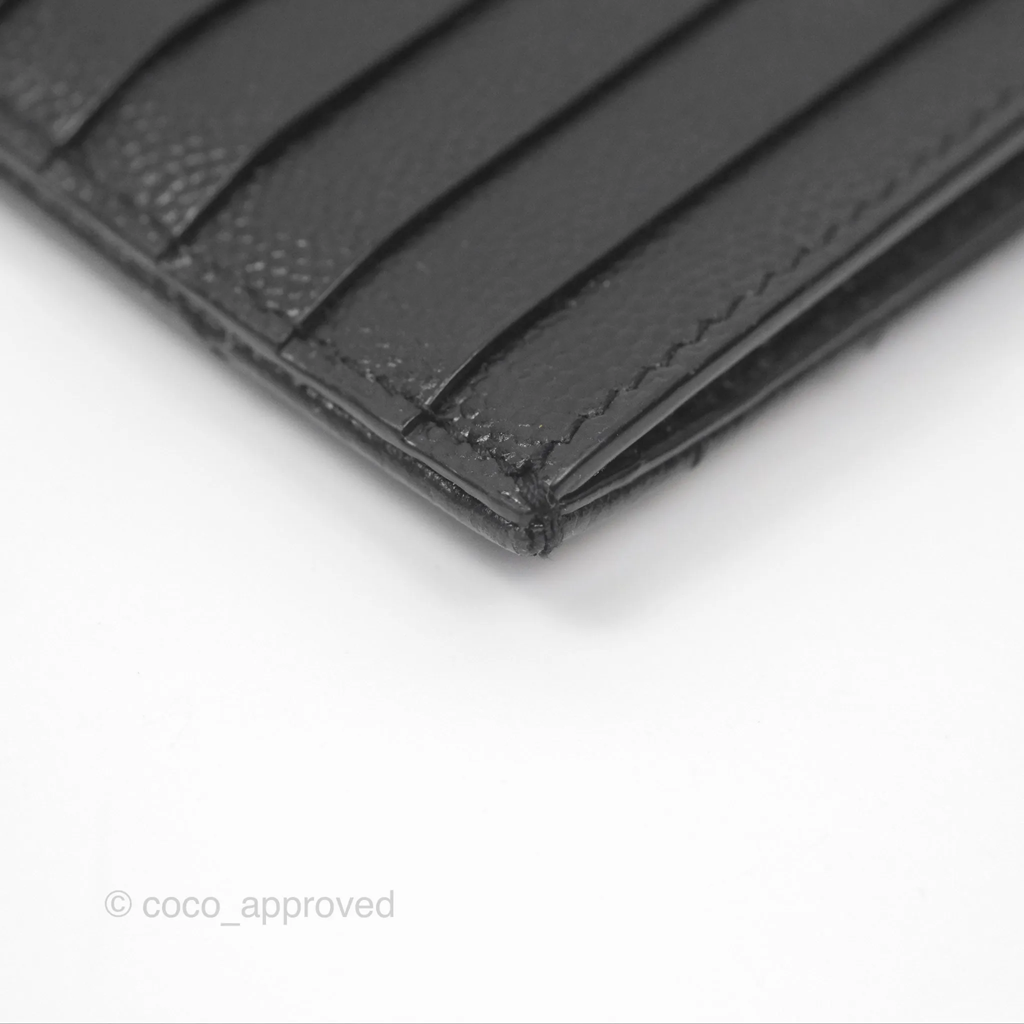 Saint Laurent Cassandre Matelasse Fragments Zipped Card Case Black Grain De Poudre