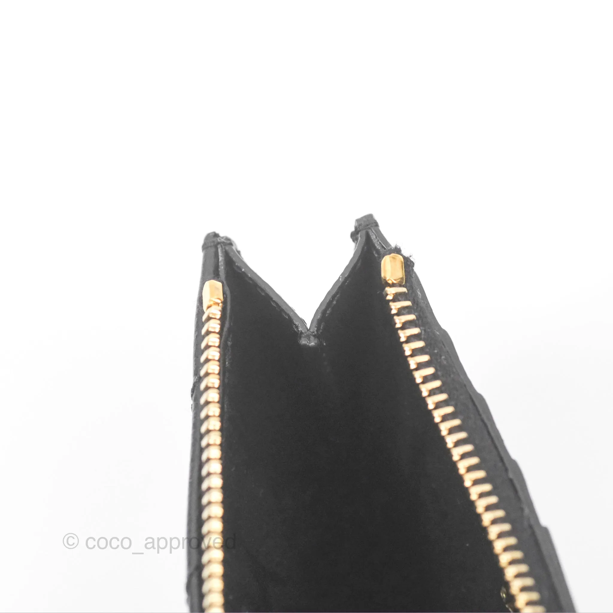 Saint Laurent Cassandre Matelasse Fragments Zipped Card Case Black Grain De Poudre