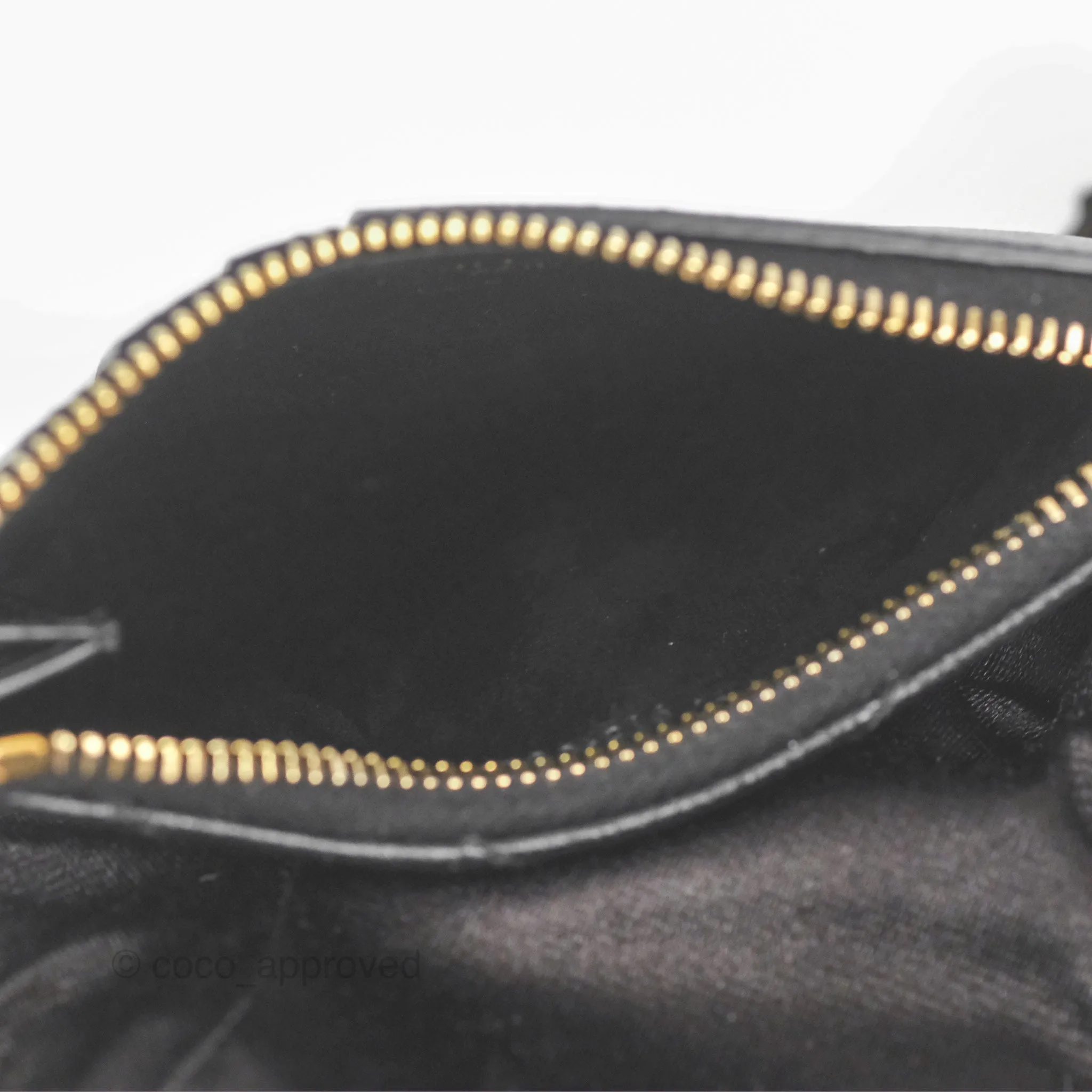 Saint Laurent Cassandre Matelasse Fragments Zipped Card Case Black Grain De Poudre