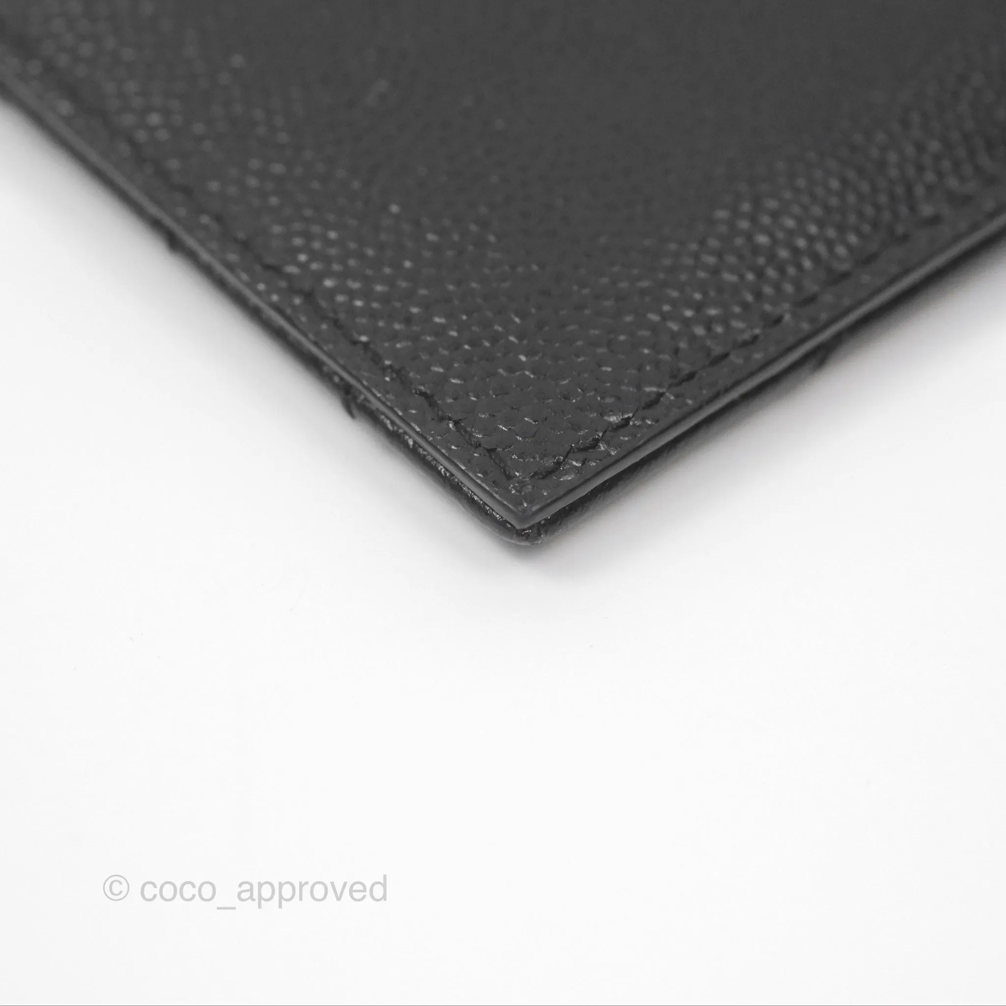 Saint Laurent Cassandre Matelasse Fragments Zipped Card Case Black Grain De Poudre