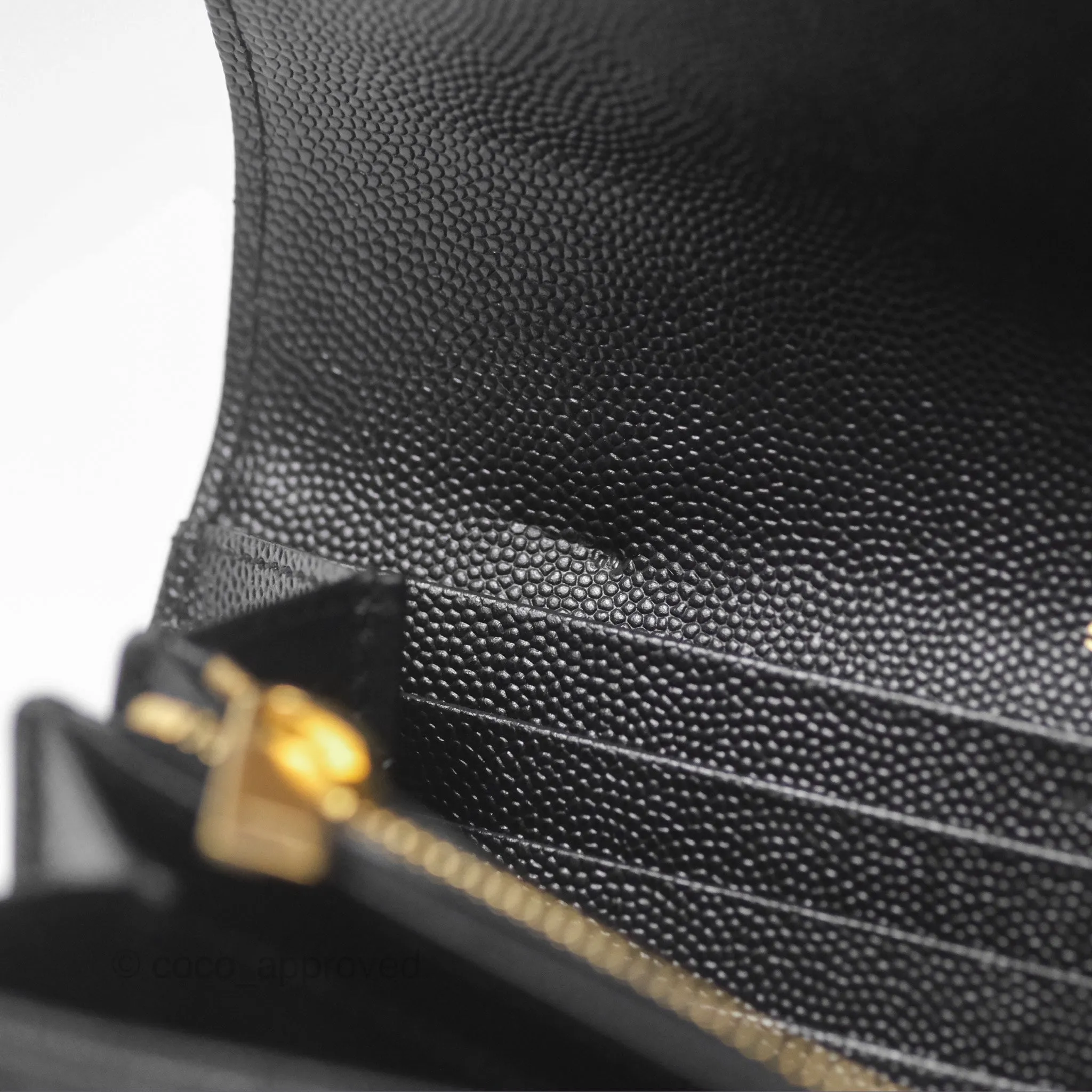 Saint Laurent Cassandre Matelasse Large Flap Wallet Black Grain De Poudre