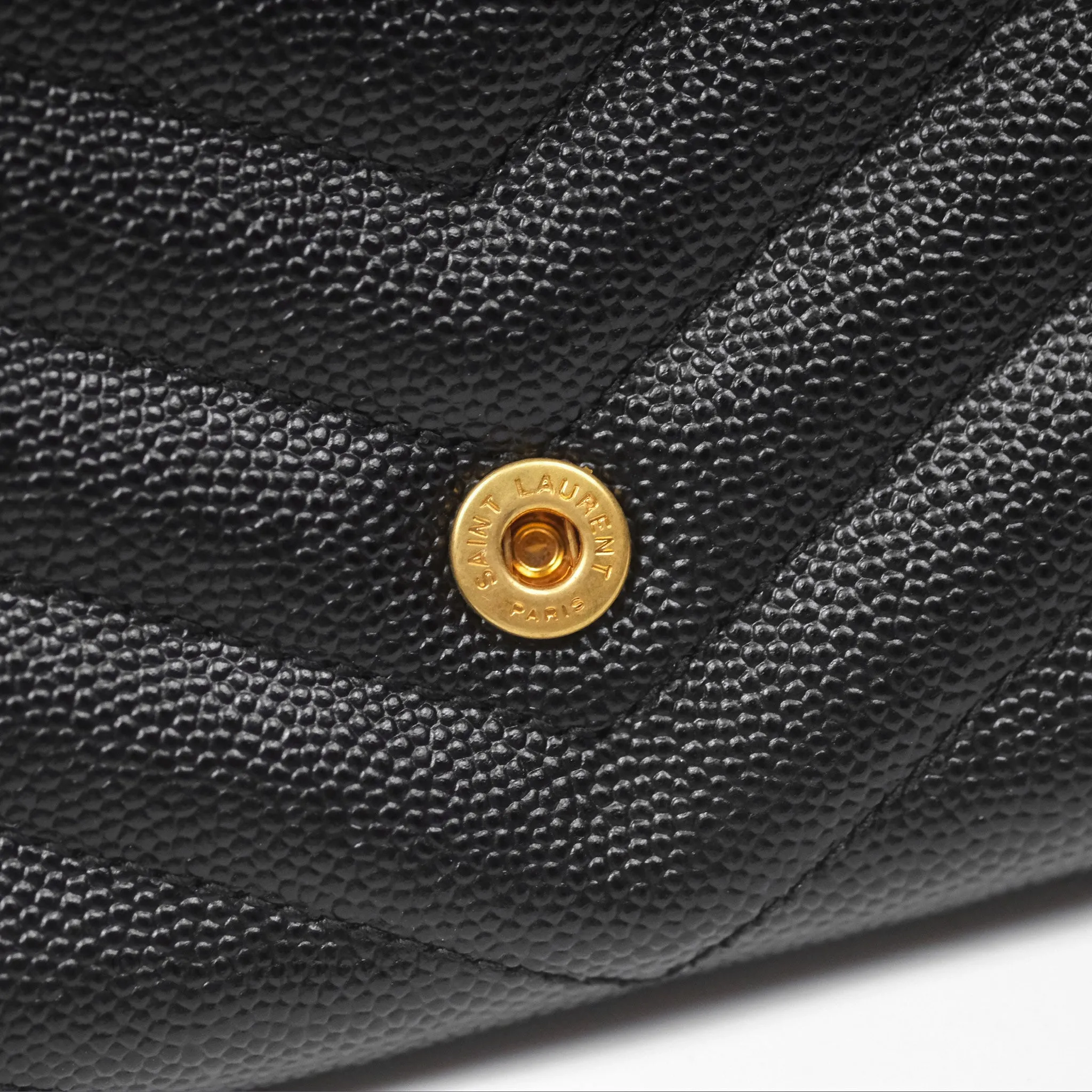 Saint Laurent Cassandre Matelasse Large Flap Wallet Black Grain De Poudre