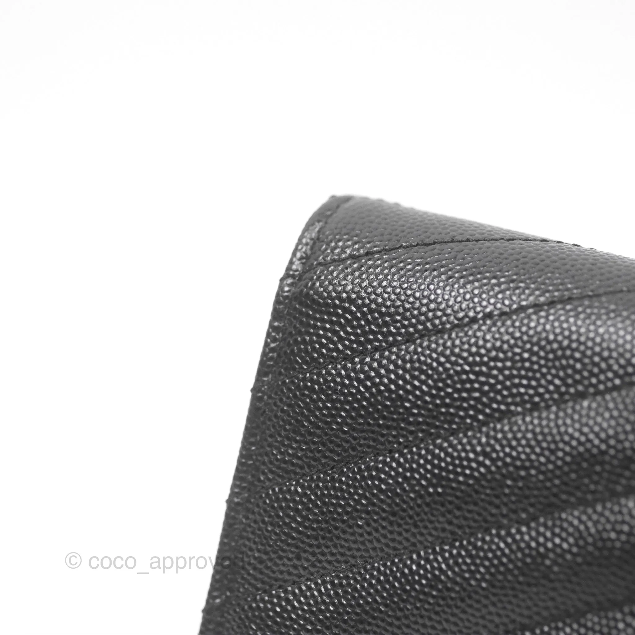 Saint Laurent Cassandre Matelasse Large Flap Wallet Black Grain De Poudre