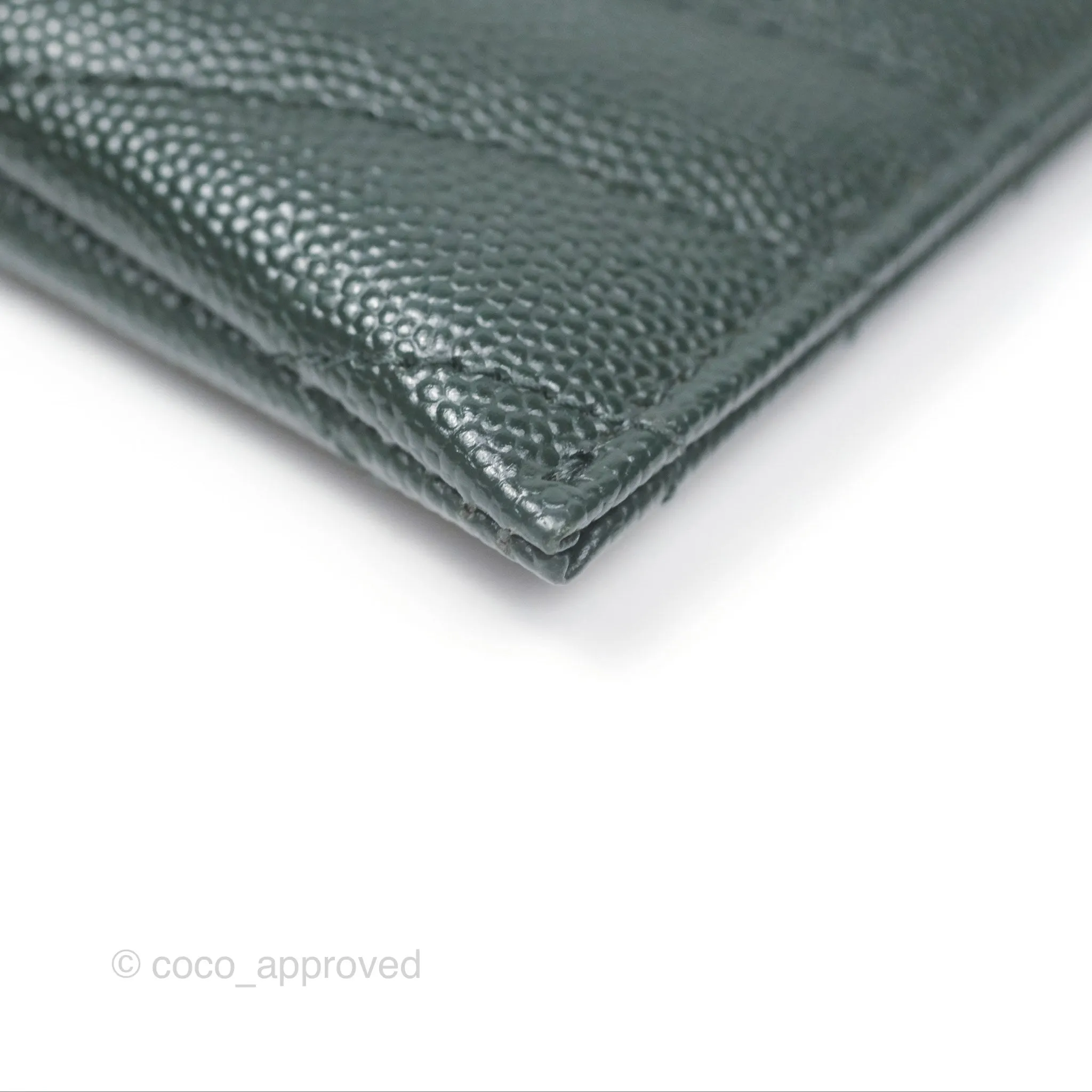 Saint Laurent Cassandre Matelasse Zipped Pouch Dark Green Gold Hardware