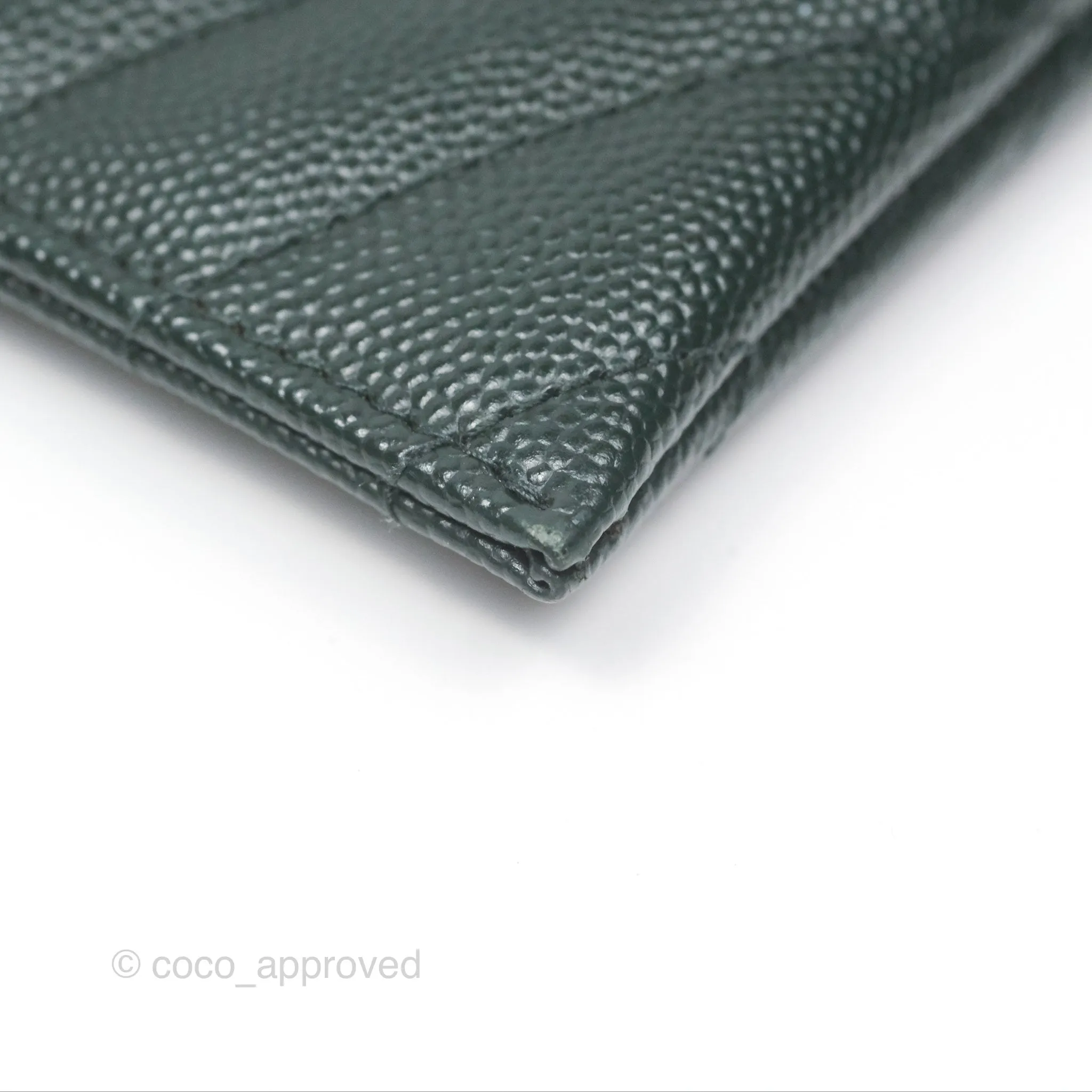 Saint Laurent Cassandre Matelasse Zipped Pouch Dark Green Gold Hardware