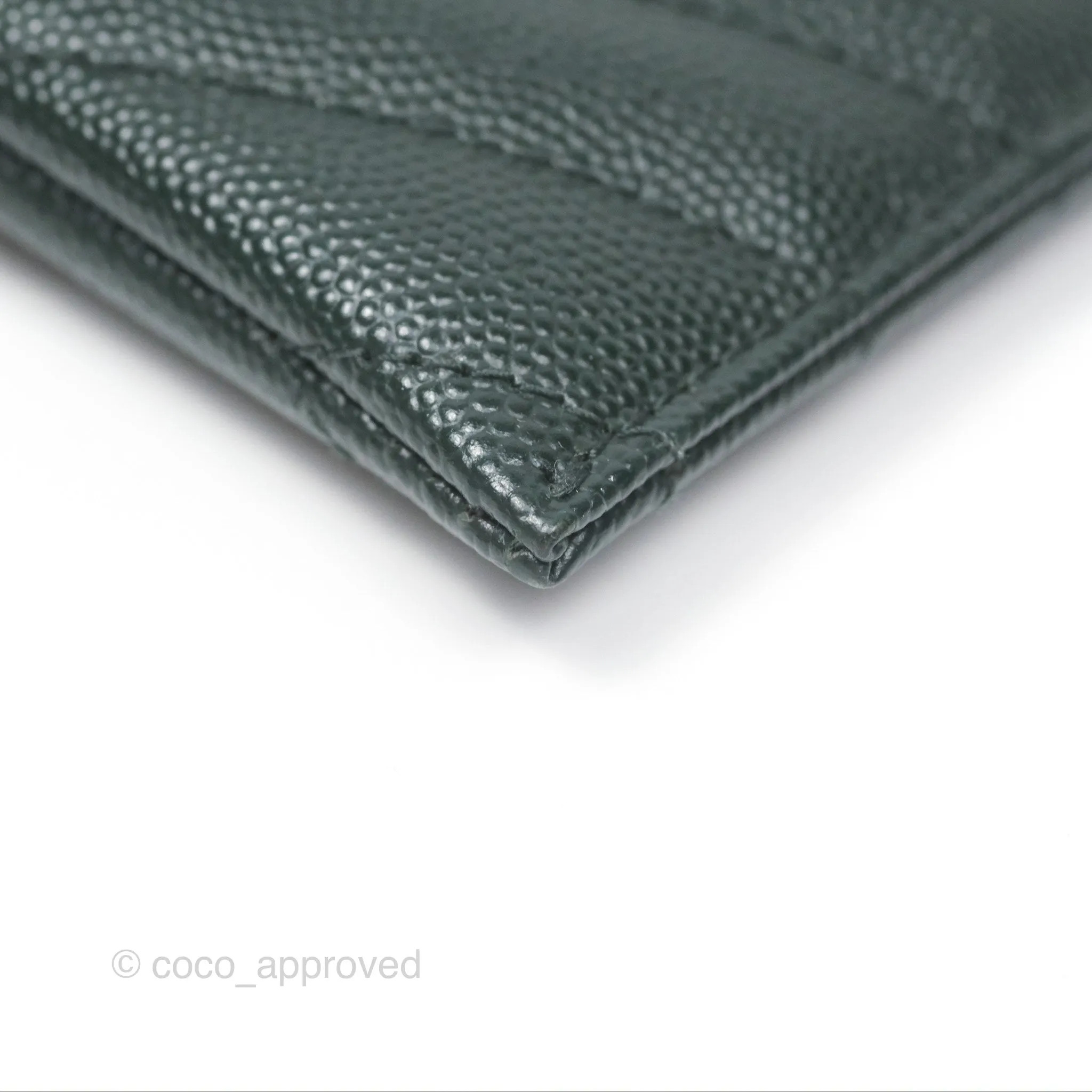 Saint Laurent Cassandre Matelasse Zipped Pouch Dark Green Gold Hardware