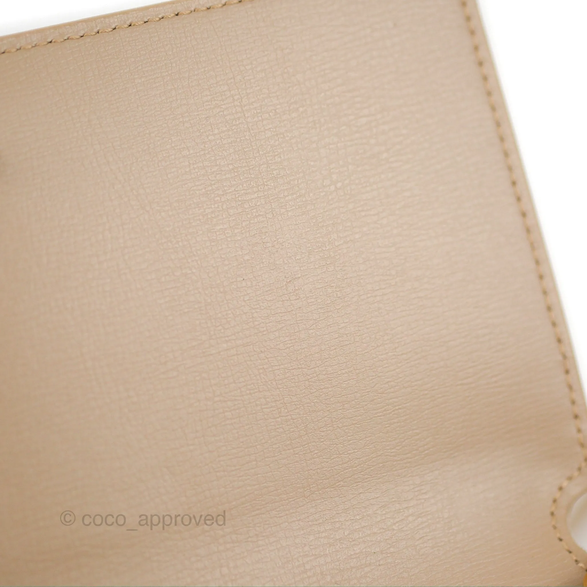 Saint Laurent Cassandre Phone Holder with Strap Smooth Calfskin Dark Beige