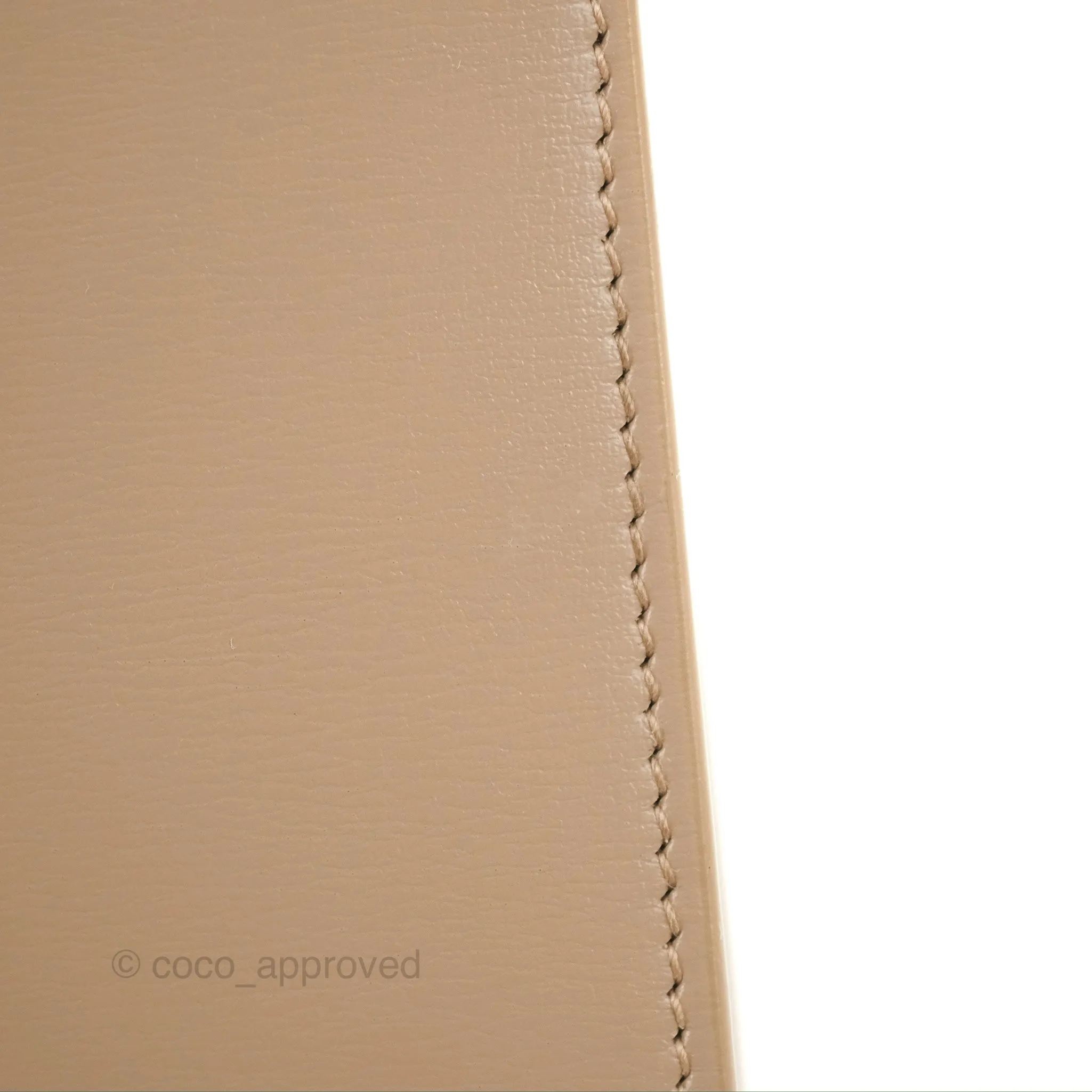 Saint Laurent Cassandre Phone Holder with Strap Smooth Calfskin Dark Beige