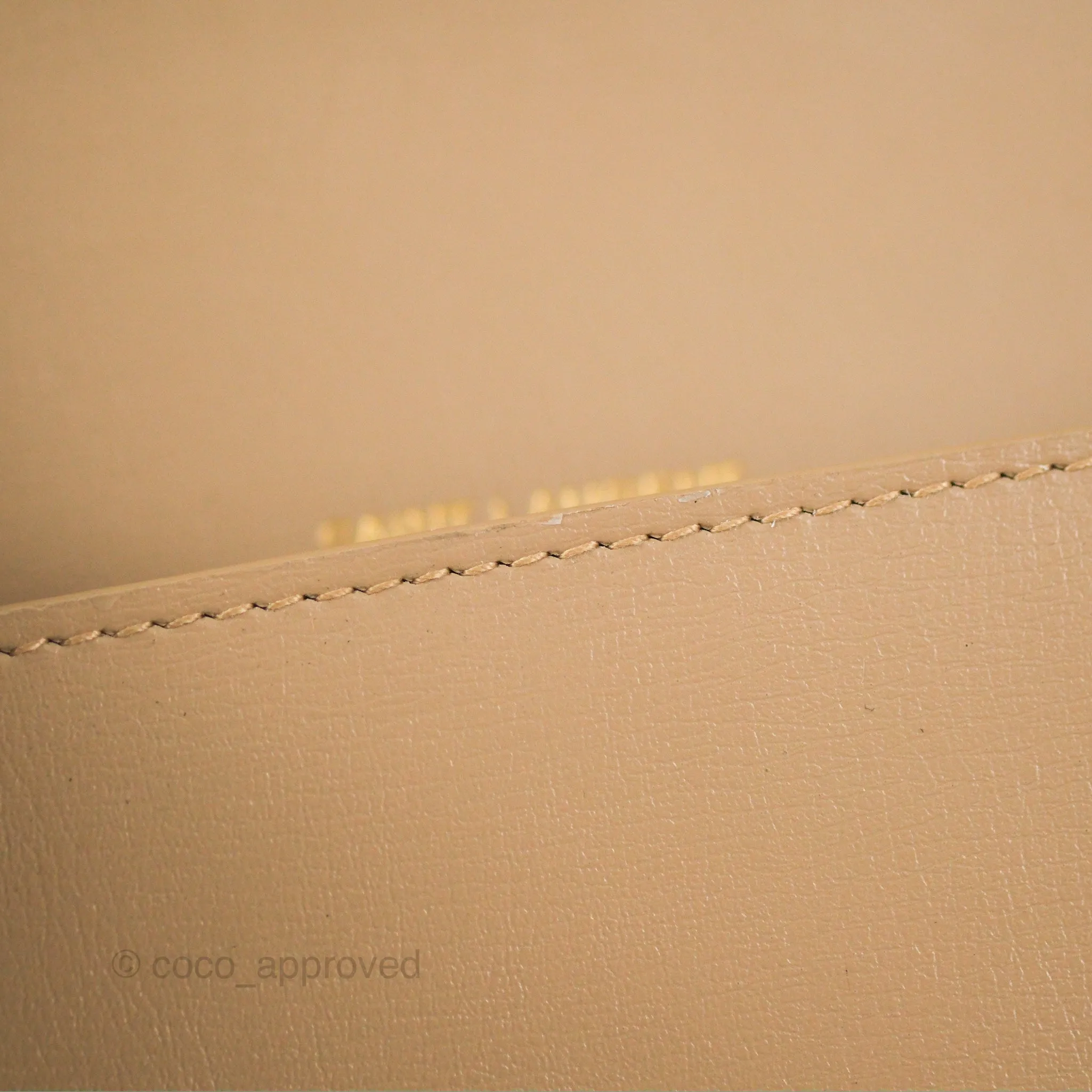 Saint Laurent Cassandre Phone Holder with Strap Smooth Calfskin Dark Beige