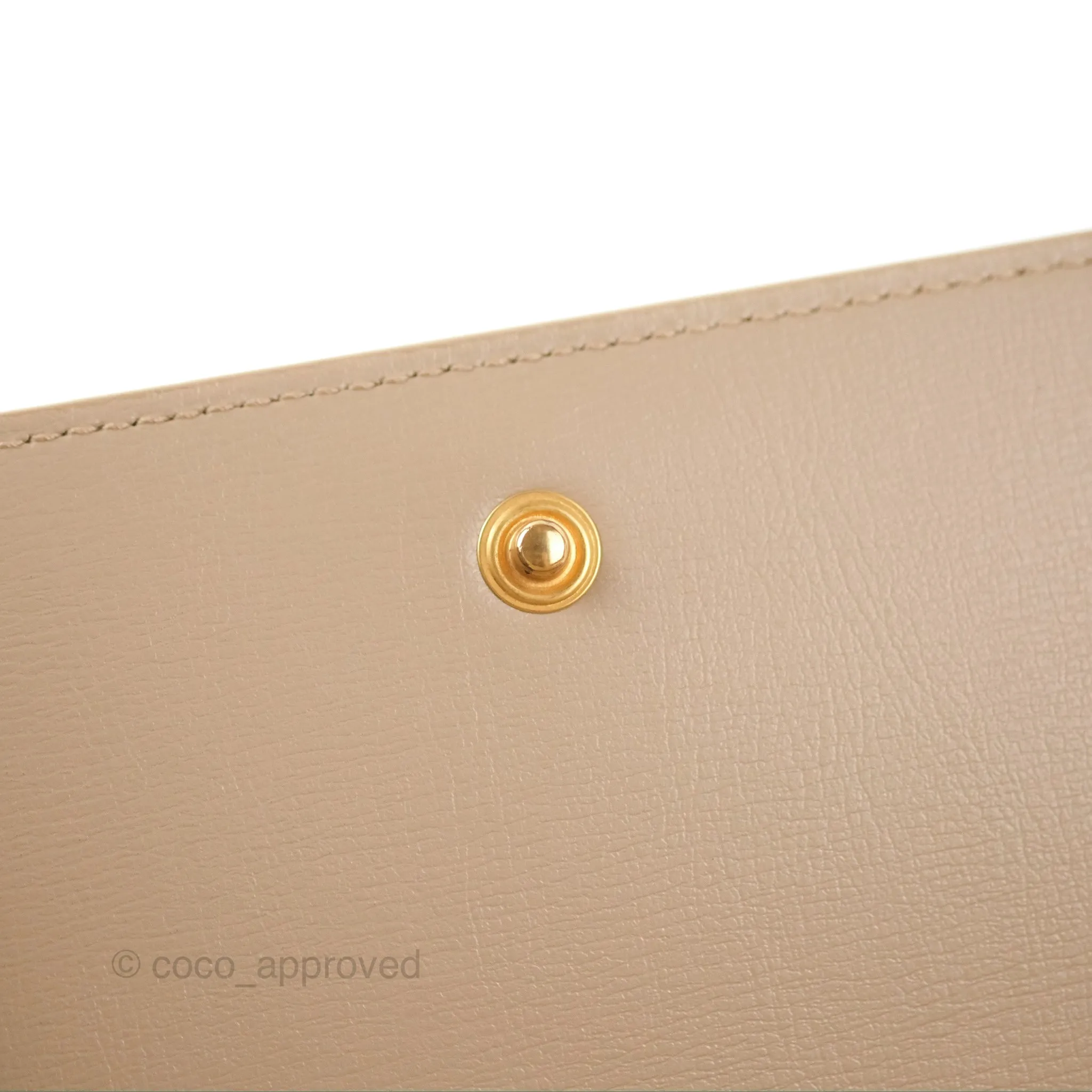 Saint Laurent Cassandre Phone Holder with Strap Smooth Calfskin Dark Beige