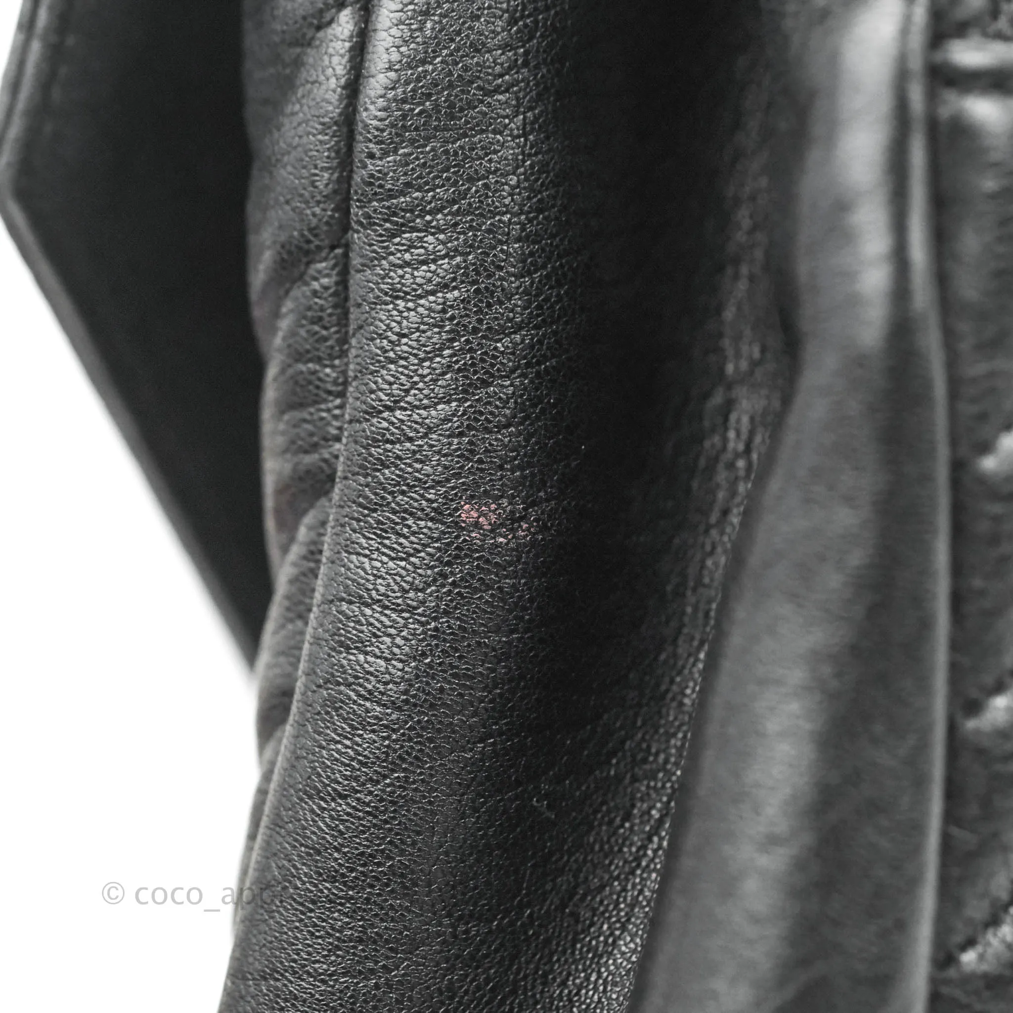 Saint Laurent Chevron Large College Black Chain Bag Ruthenium Hardware