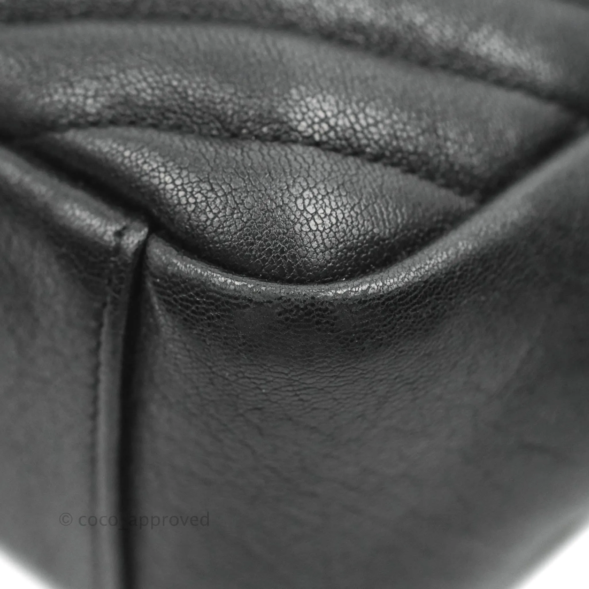 Saint Laurent Chevron Large College Black Chain Bag Ruthenium Hardware