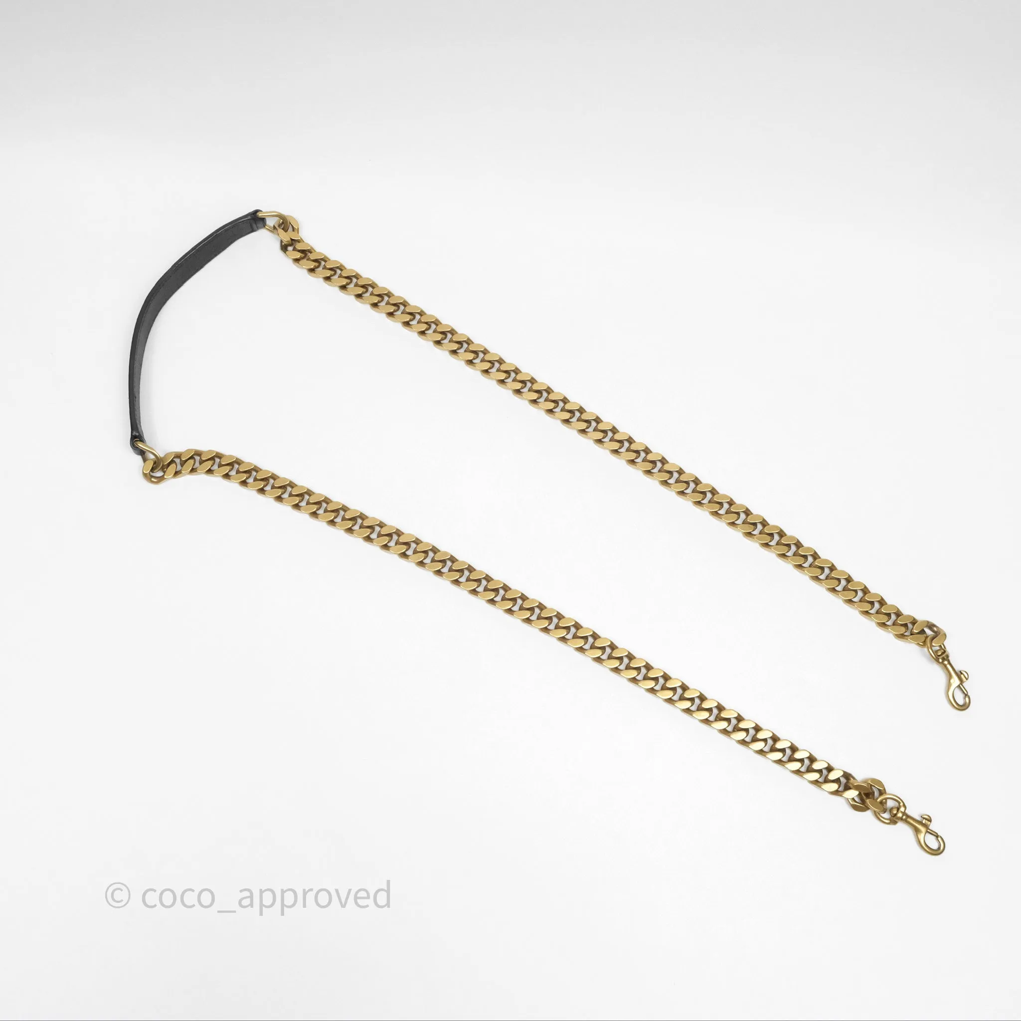 Saint Laurent Chevron Medium College Black Chain Bag Gold Hardware