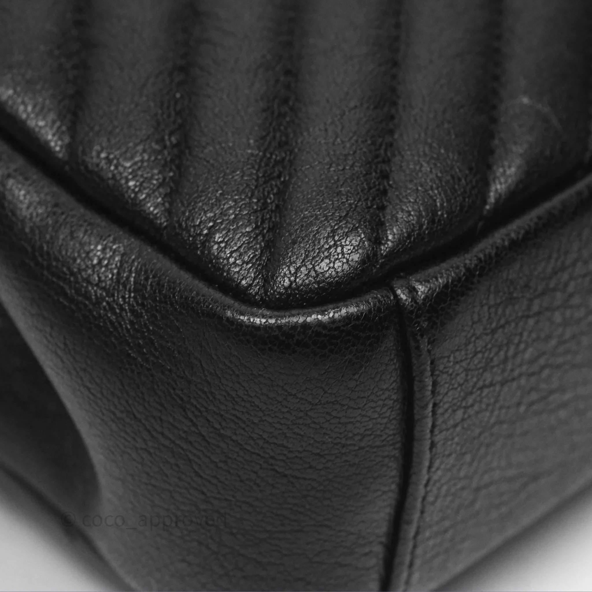 Saint Laurent Chevron Medium College Black Chain Bag Gold Hardware