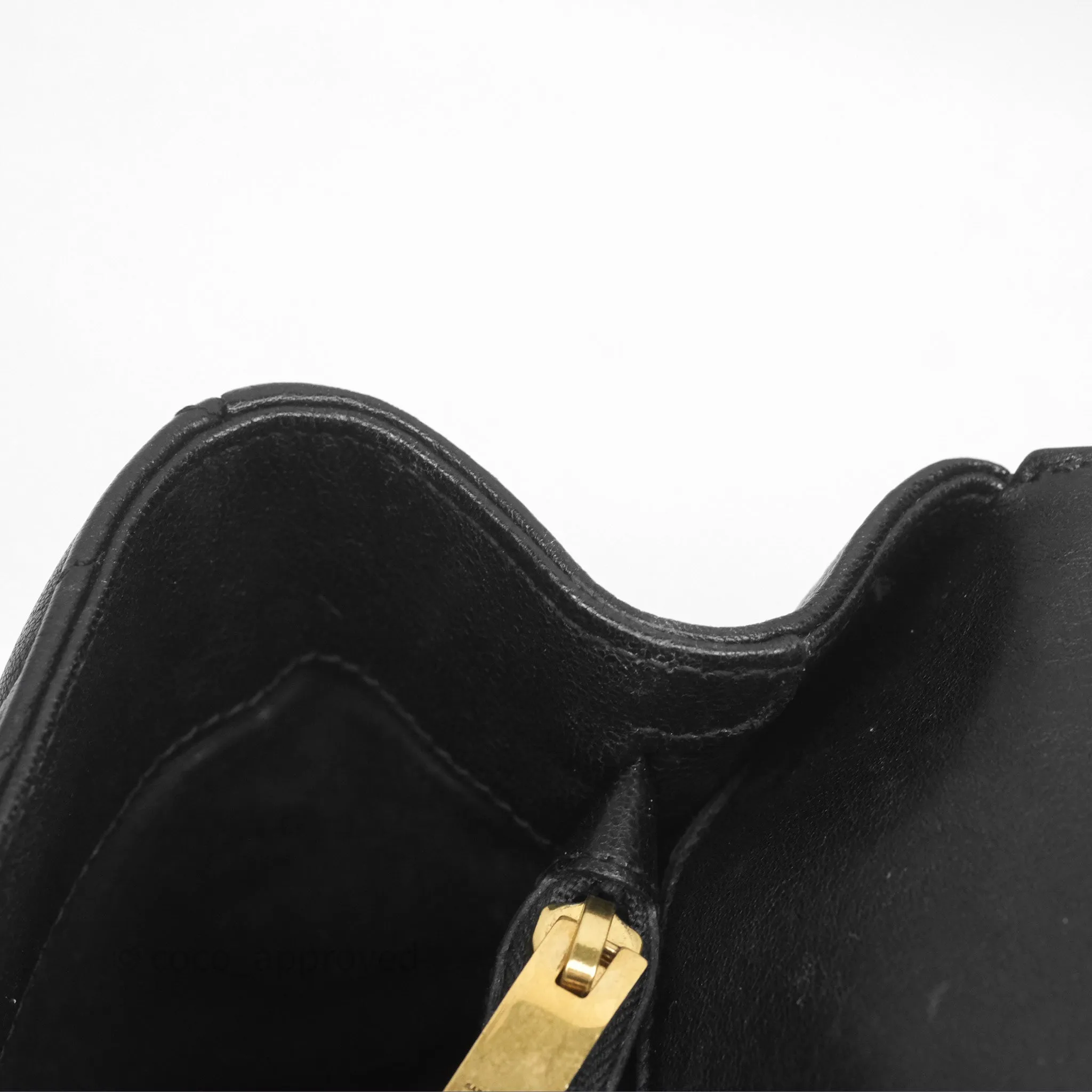 Saint Laurent Chevron Medium College Black Chain Bag Gold Hardware