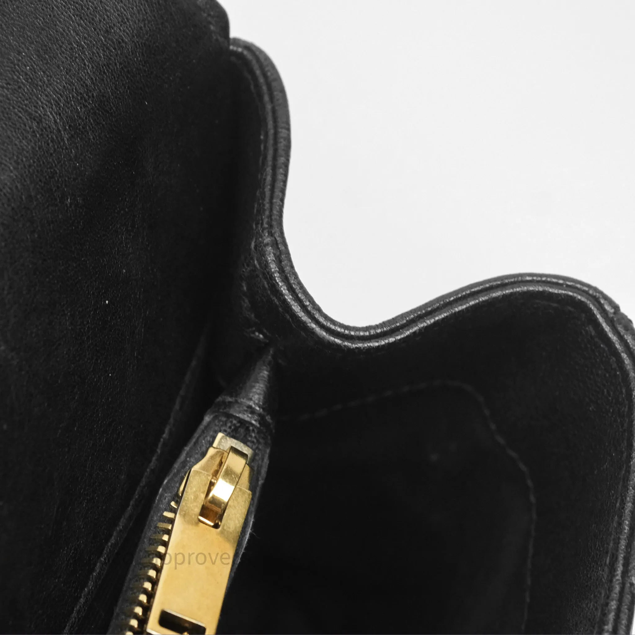 Saint Laurent Chevron Medium College Black Chain Bag Gold Hardware