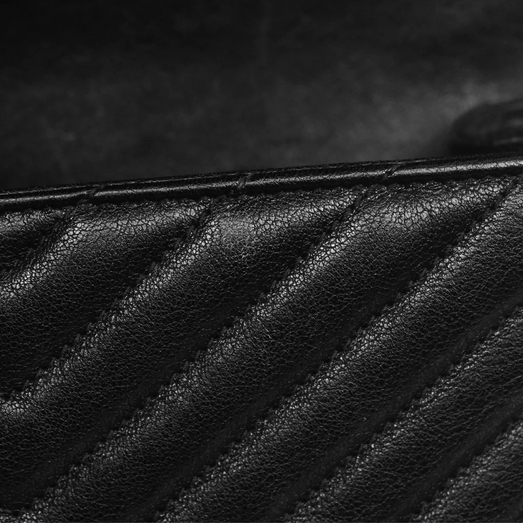 Saint Laurent Chevron Medium College Black Chain Bag Gold Hardware