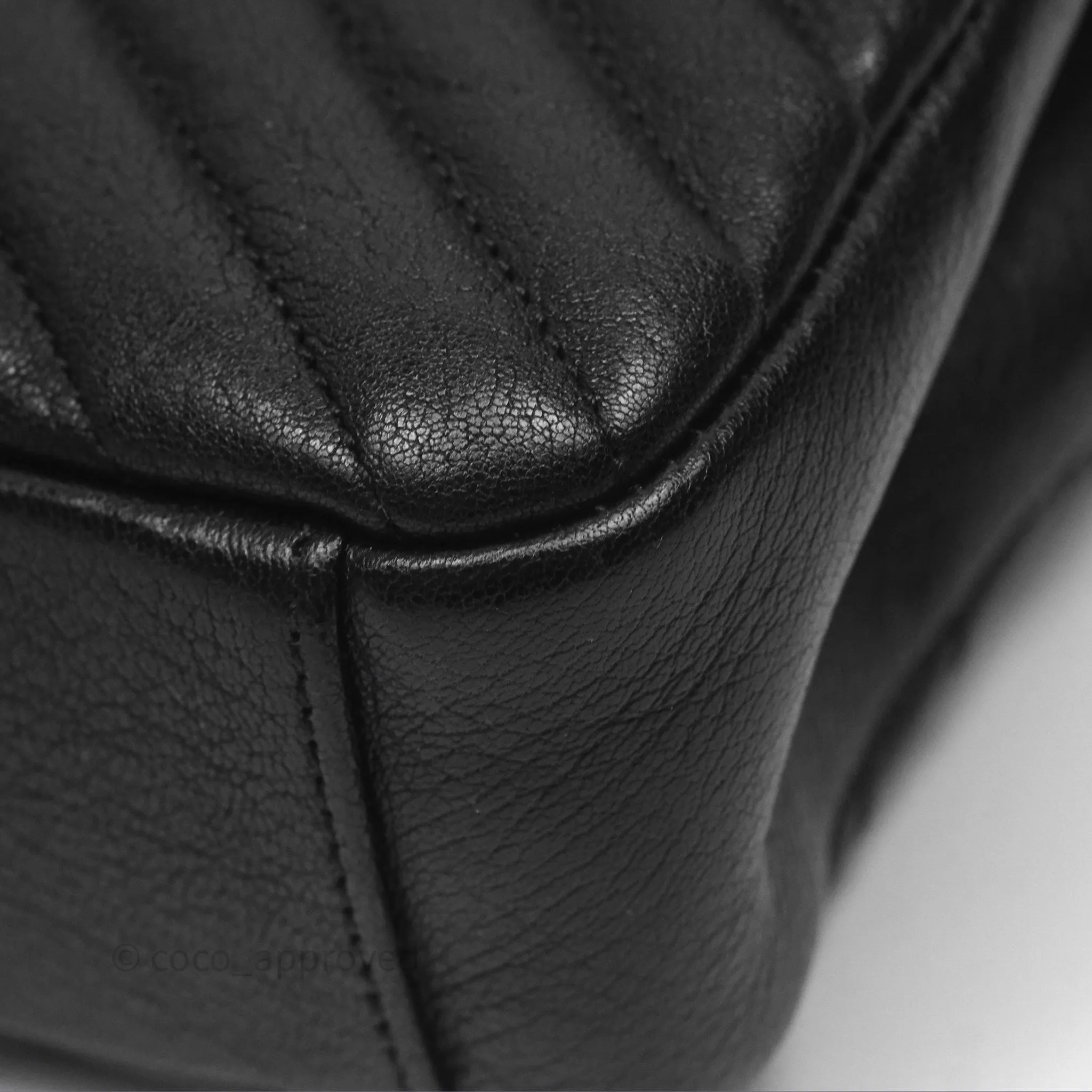 Saint Laurent Chevron Medium College Black Chain Bag Gold Hardware