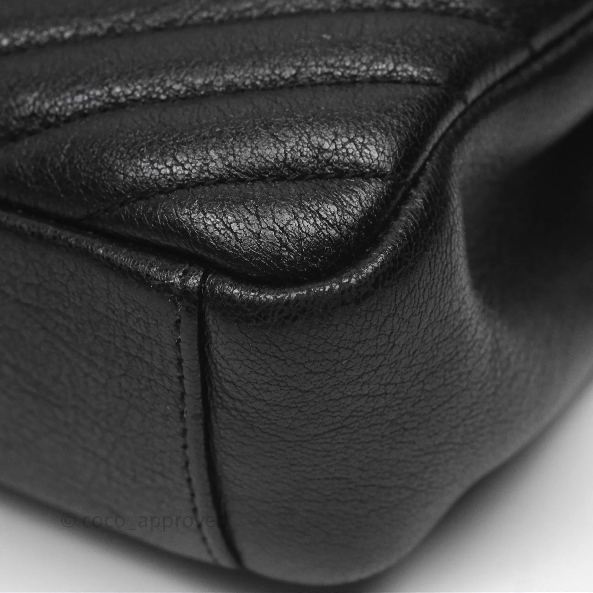 Saint Laurent Chevron Medium College Black Chain Bag Gold Hardware