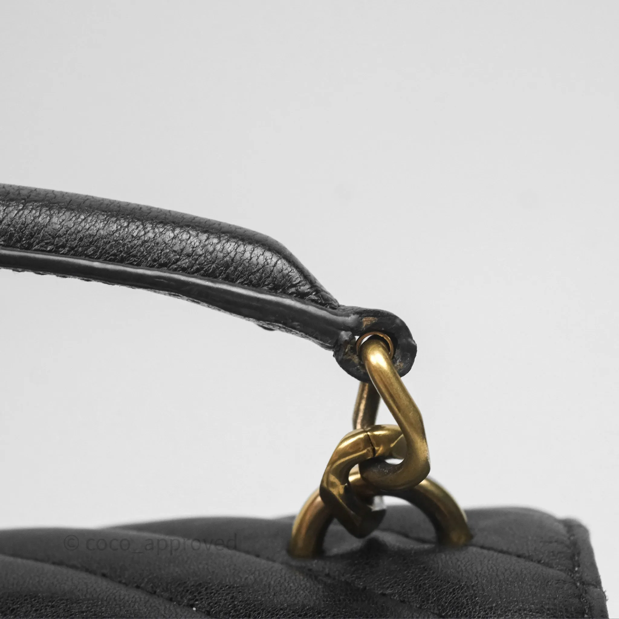 Saint Laurent Chevron Medium College Black Chain Bag Gold Hardware