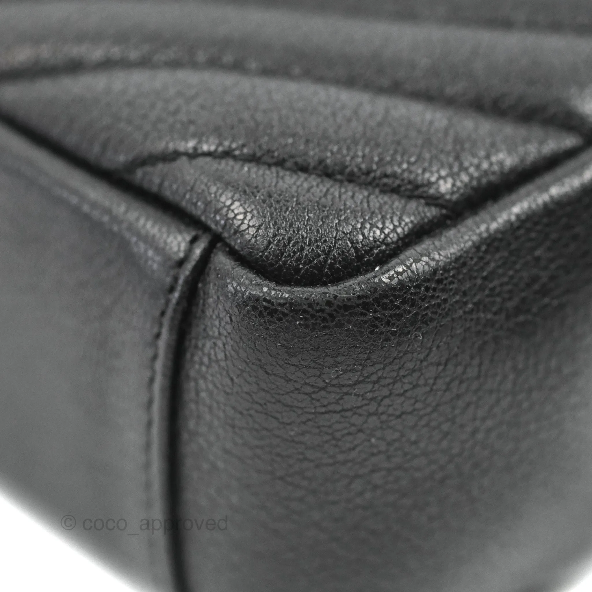 Saint Laurent Chevron Medium College Black Chain Bag Ruthenium Hardware