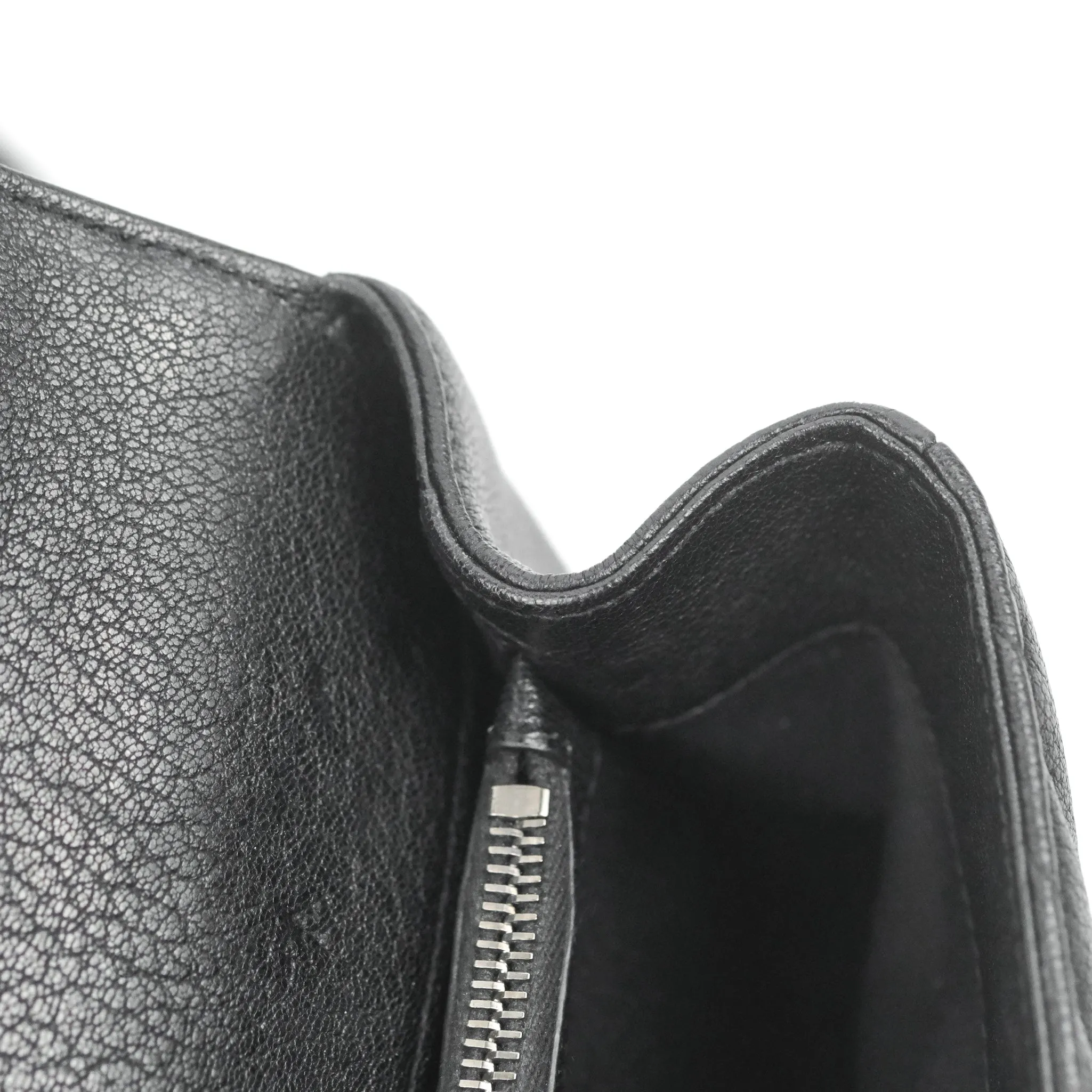 Saint Laurent Chevron Medium College Black Chain Bag Ruthenium Hardware