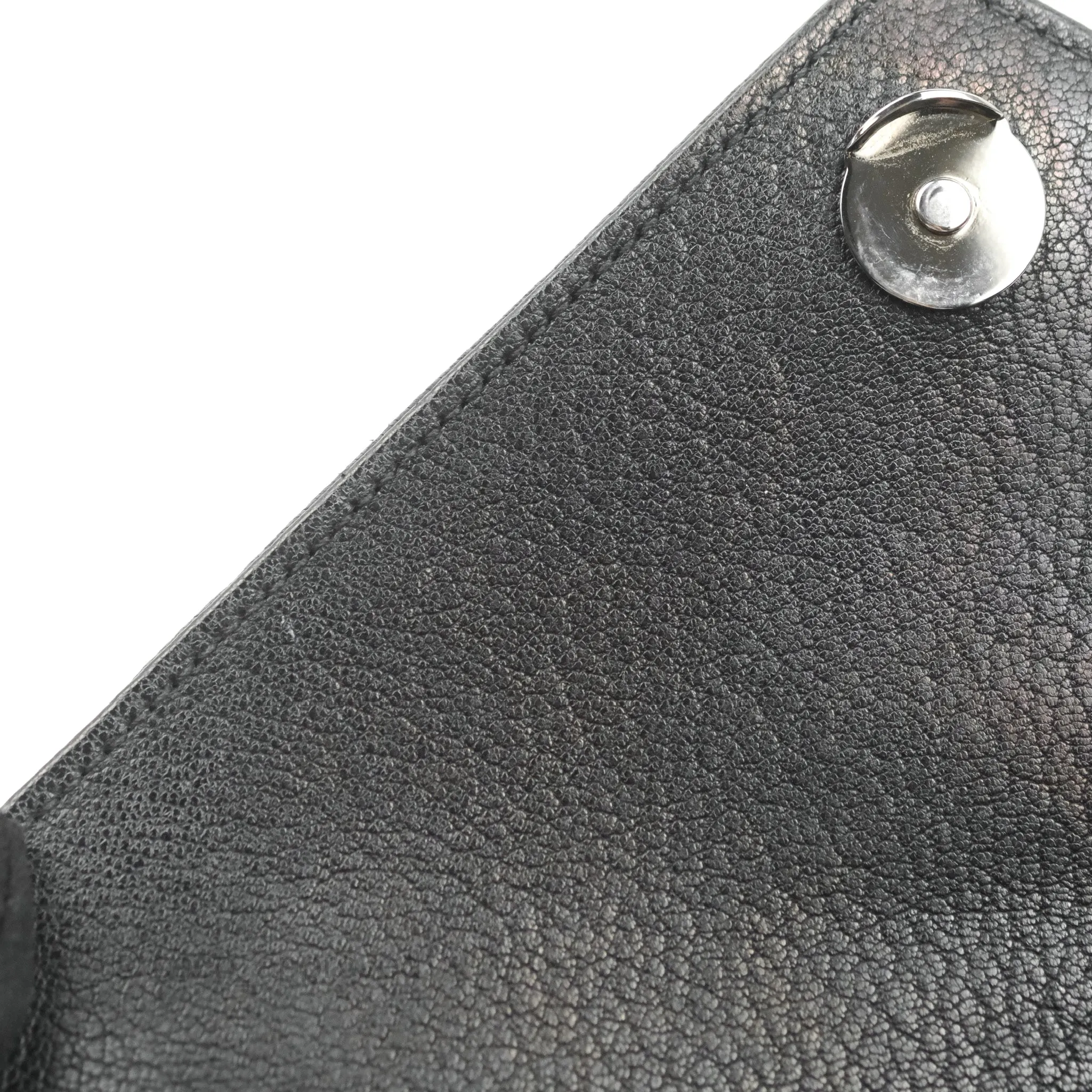 Saint Laurent Chevron Medium College Black Chain Bag Ruthenium Hardware