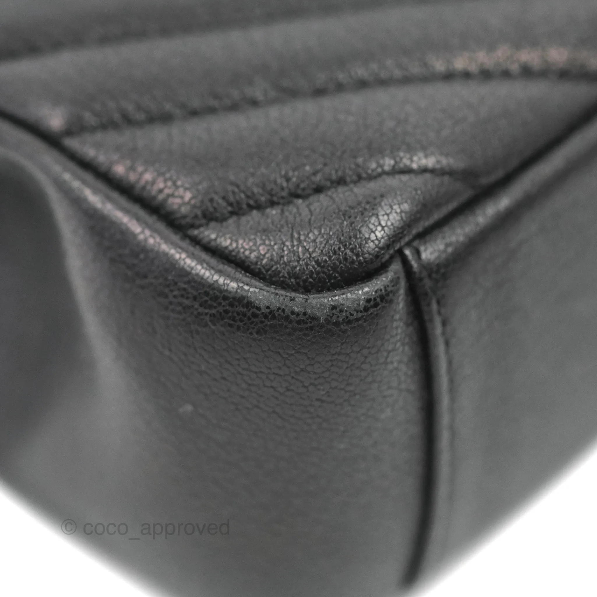 Saint Laurent Chevron Medium College Black Chain Bag Ruthenium Hardware