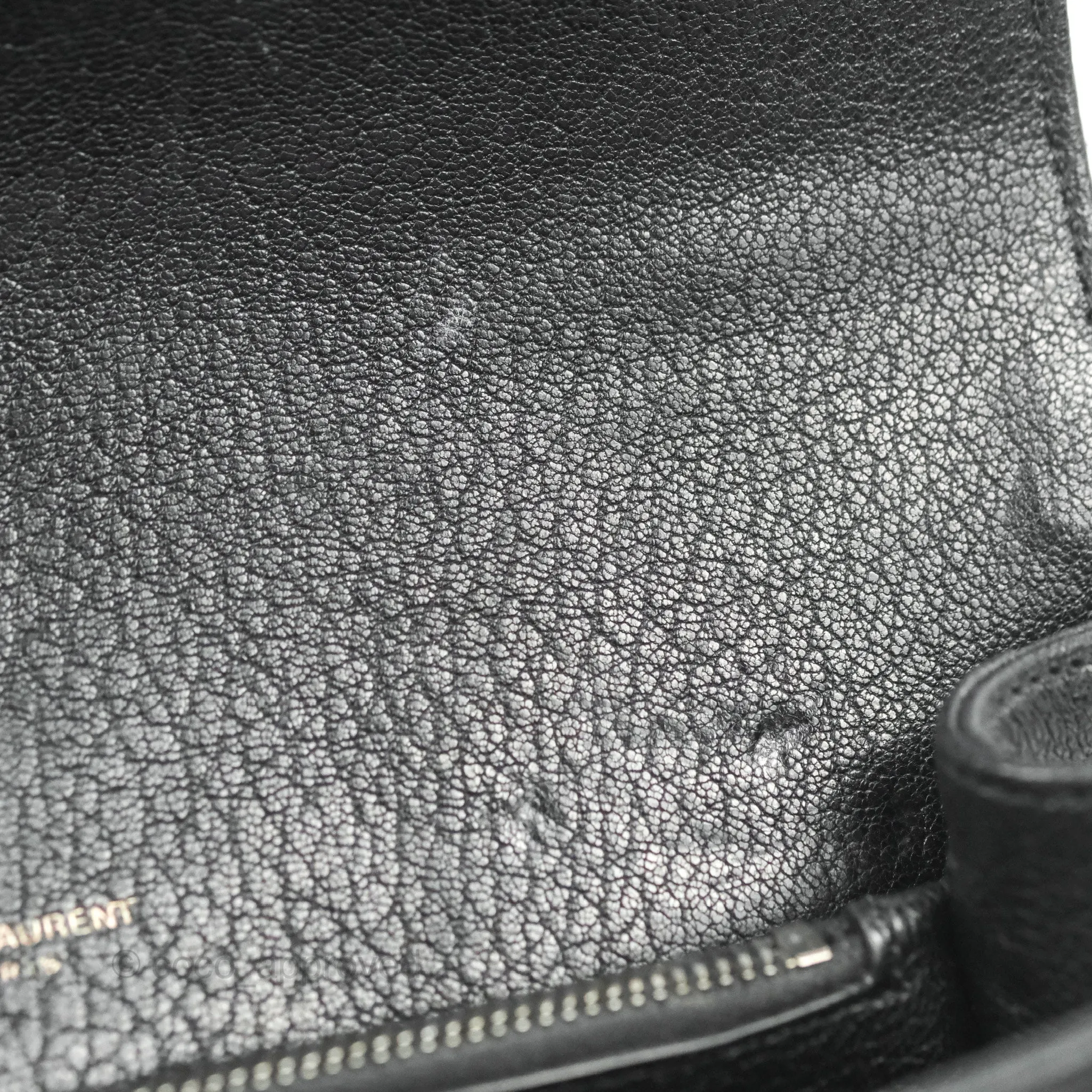 Saint Laurent Chevron Medium College Black Chain Bag Ruthenium Hardware