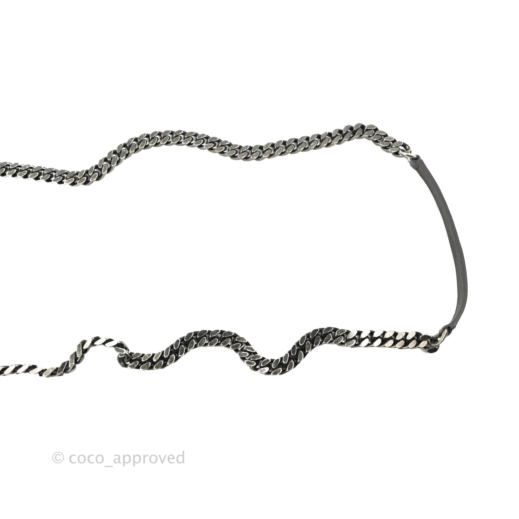 Saint Laurent Chevron Medium College Grey Chain Bag Ruthenium Hardware