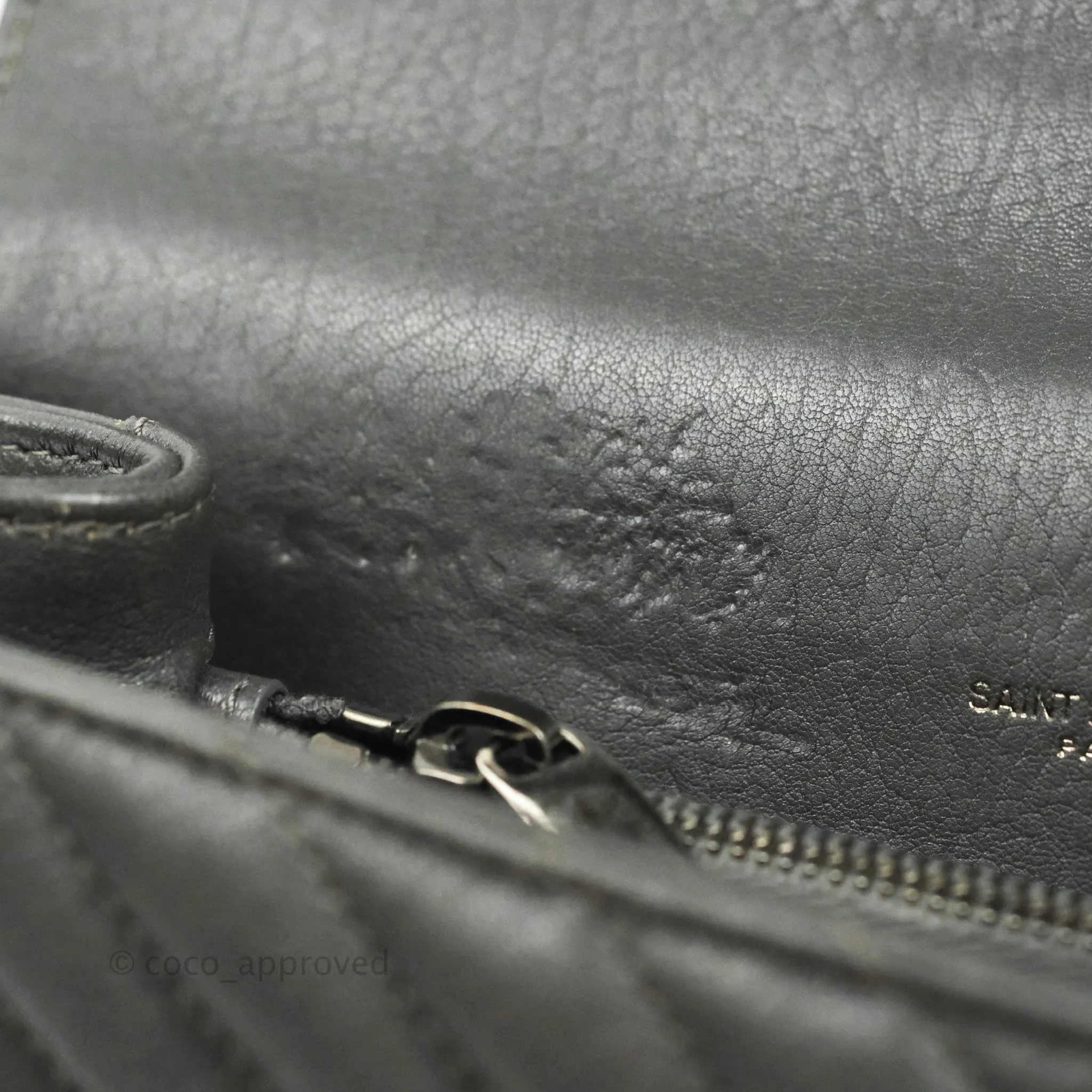 Saint Laurent Chevron Medium College Grey Chain Bag Ruthenium Hardware