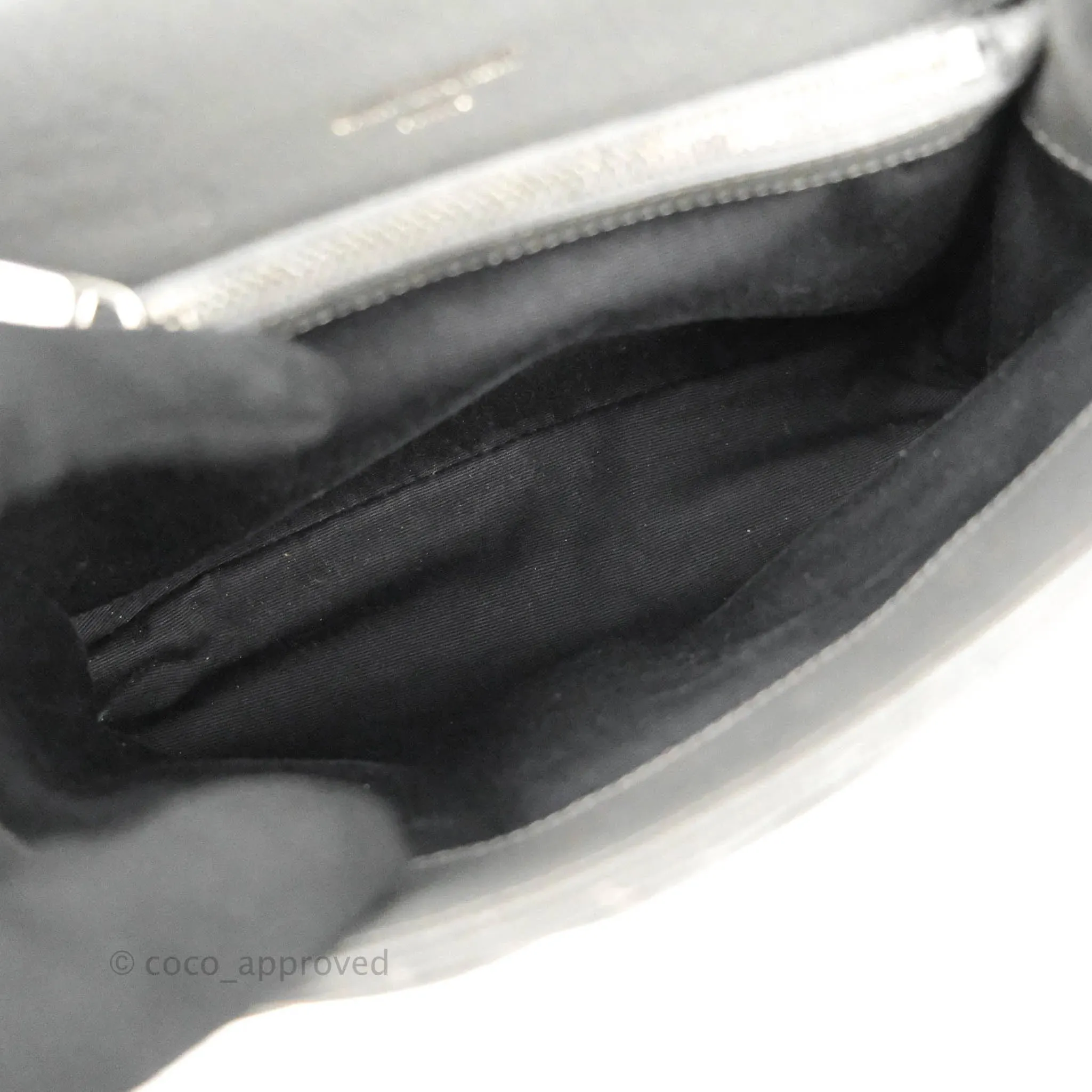 Saint Laurent Chevron Medium College Grey Chain Bag Ruthenium Hardware