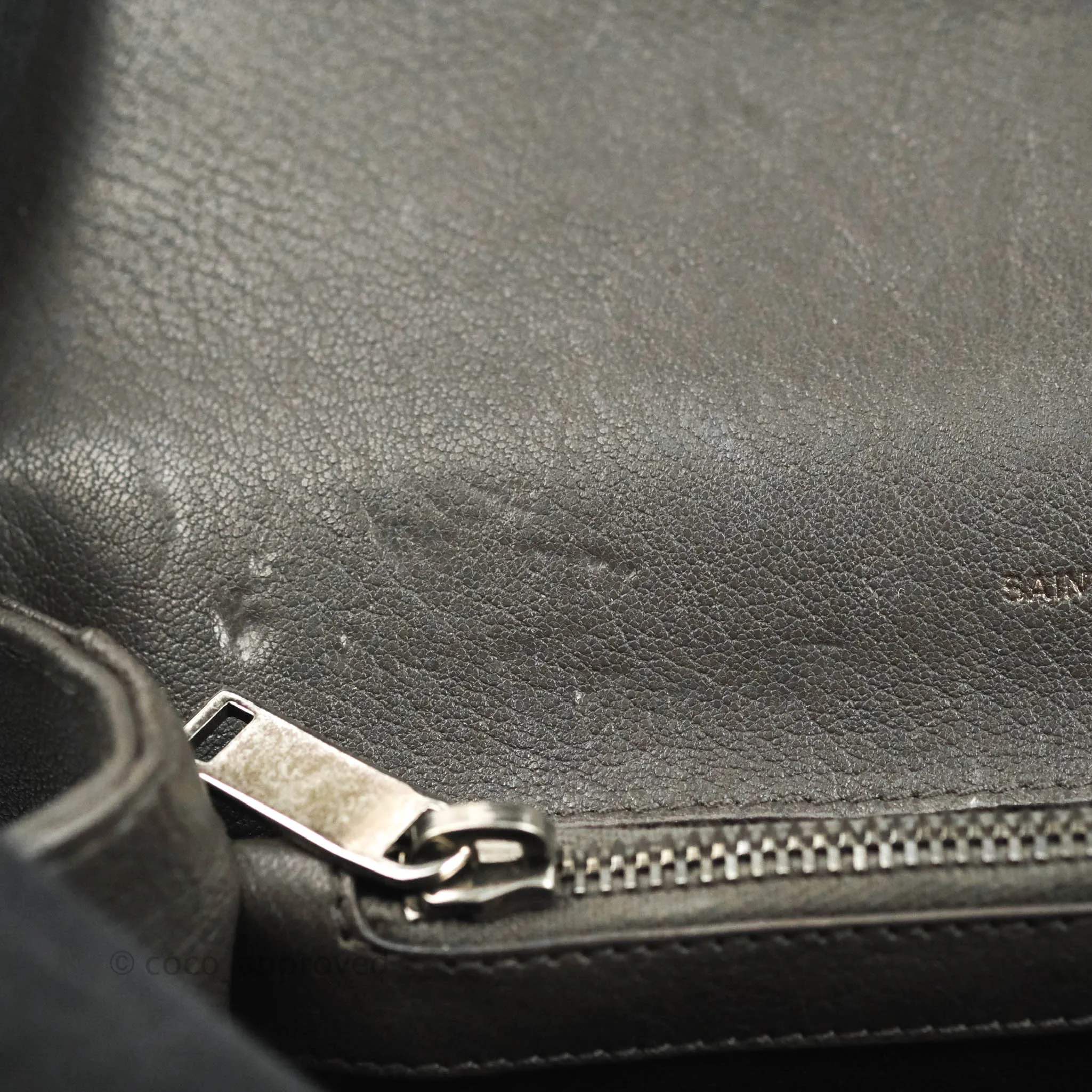 Saint Laurent Chevron Medium College Grey Chain Bag Ruthenium Hardware