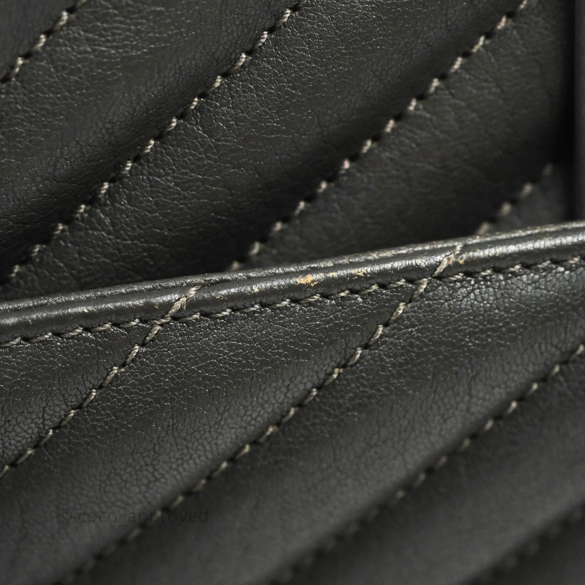 Saint Laurent Chevron Medium College Grey Chain Bag Ruthenium Hardware
