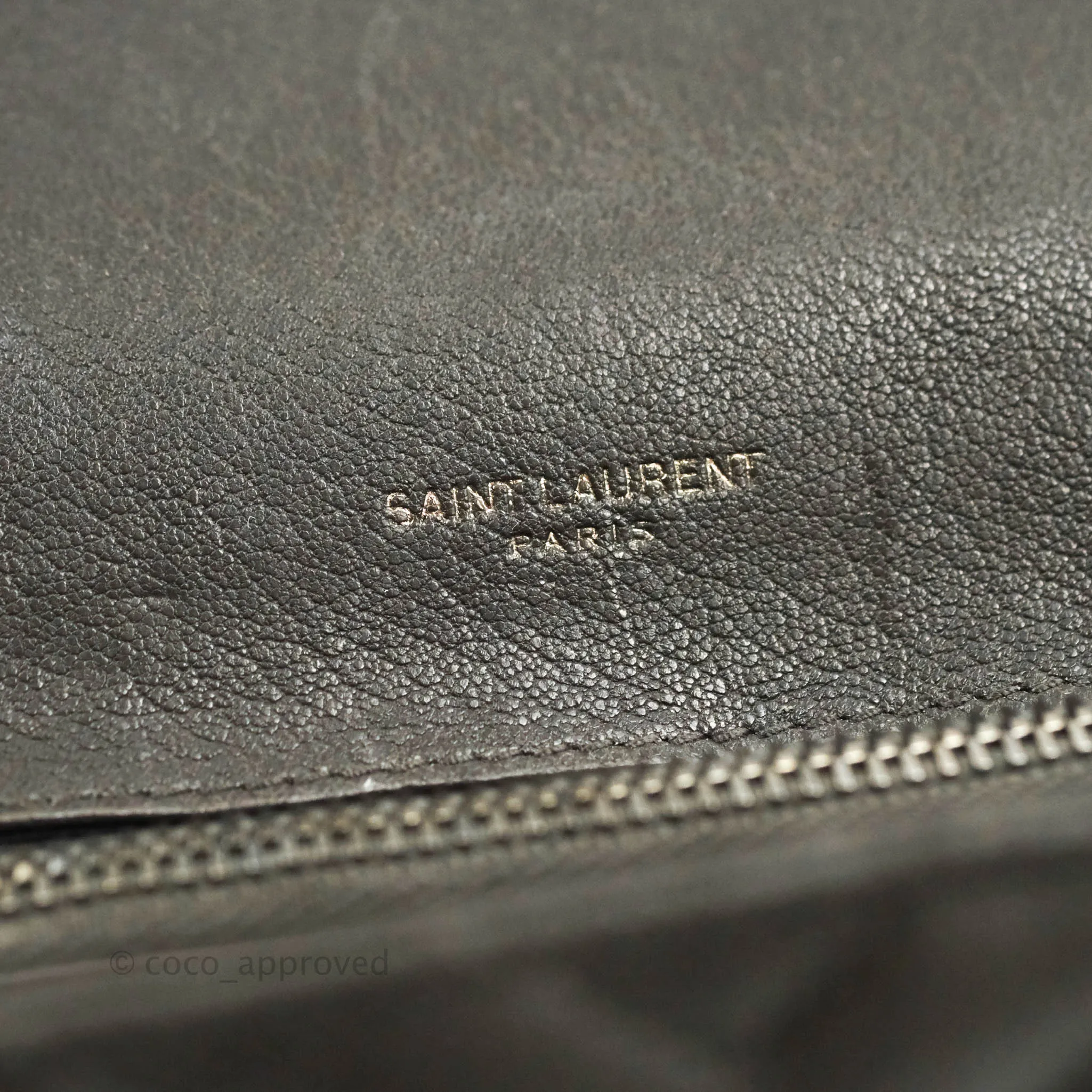Saint Laurent Chevron Medium College Grey Chain Bag Ruthenium Hardware