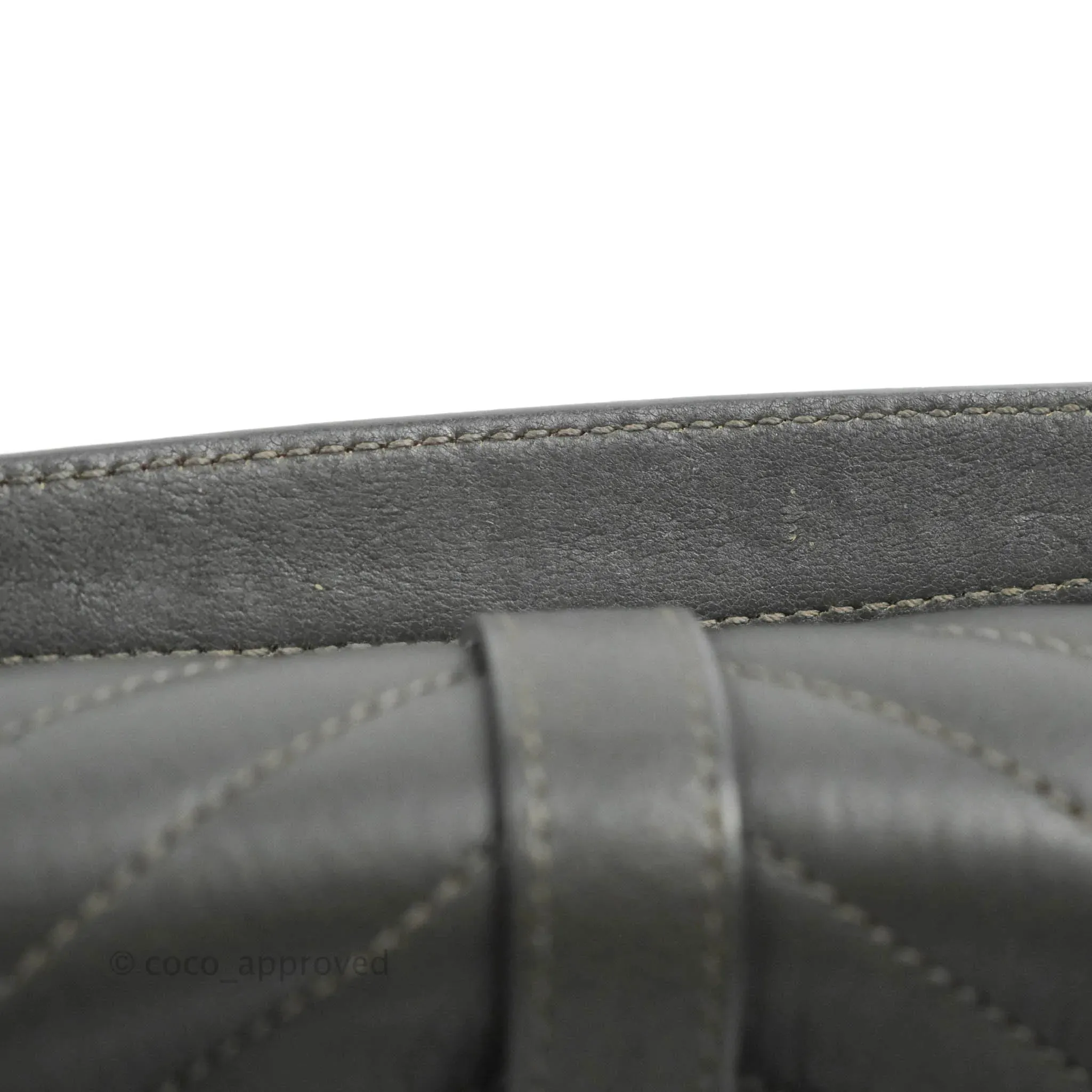 Saint Laurent Chevron Medium College Grey Chain Bag Ruthenium Hardware
