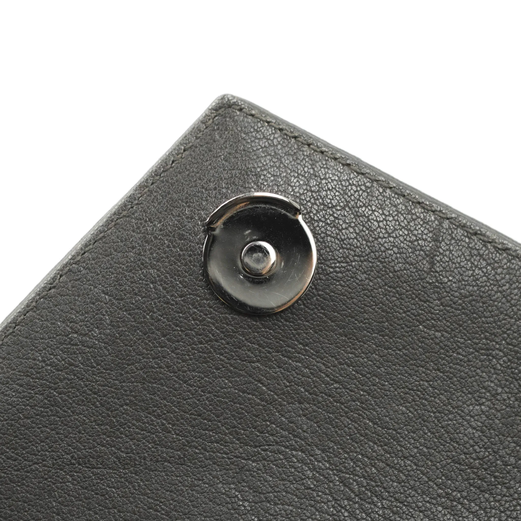 Saint Laurent Chevron Medium College Grey Chain Bag Ruthenium Hardware