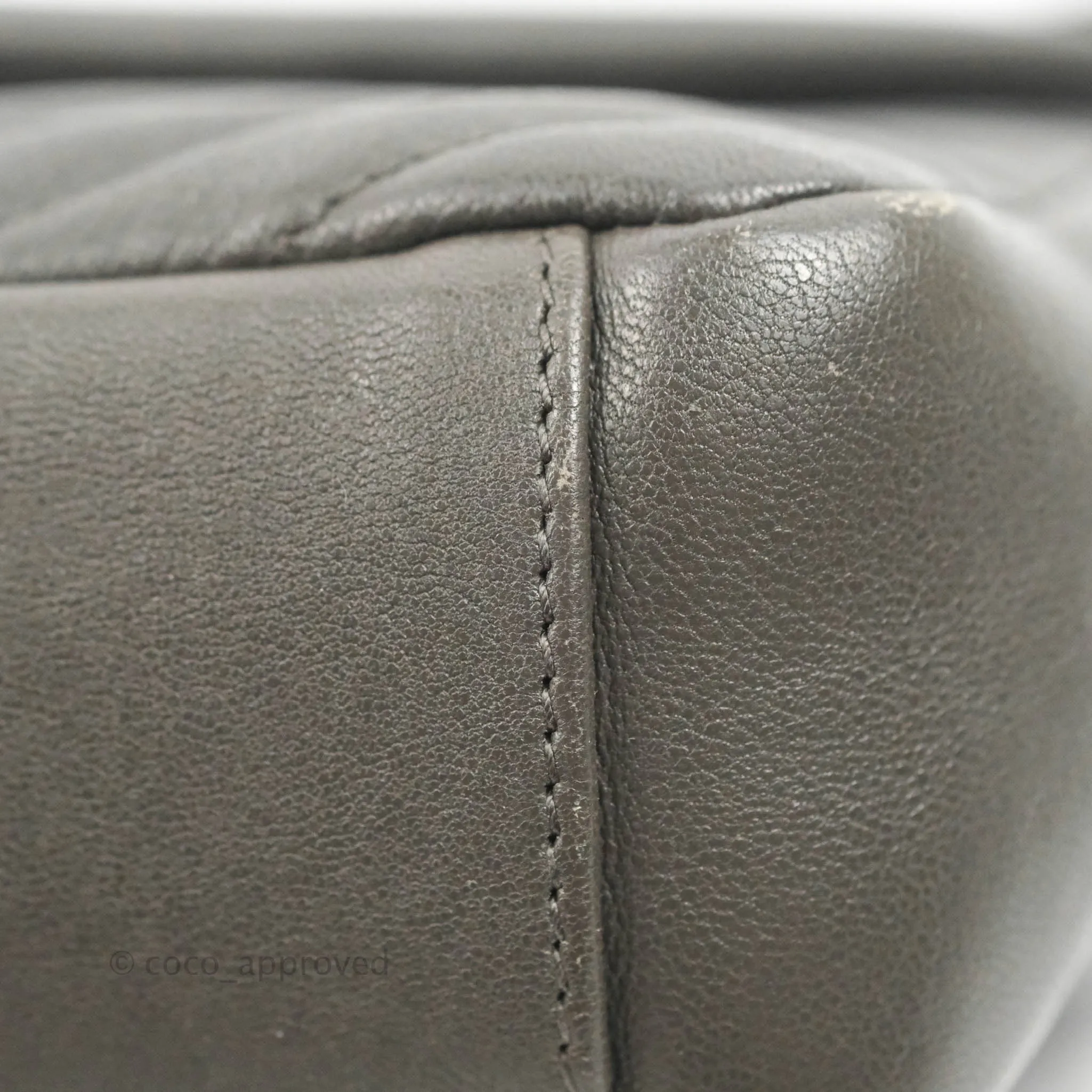 Saint Laurent Chevron Medium College Grey Chain Bag Ruthenium Hardware