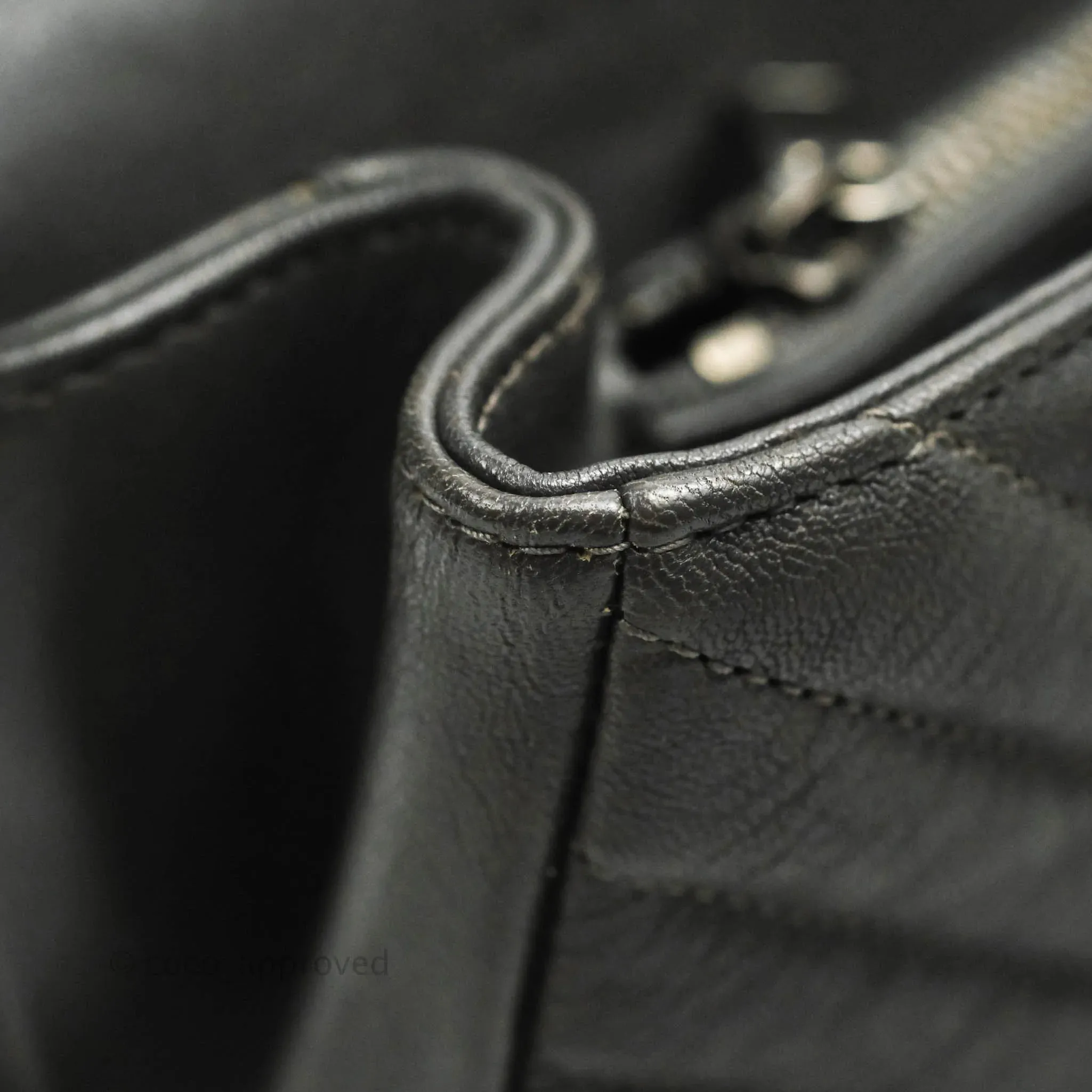 Saint Laurent Chevron Medium College Grey Chain Bag Ruthenium Hardware