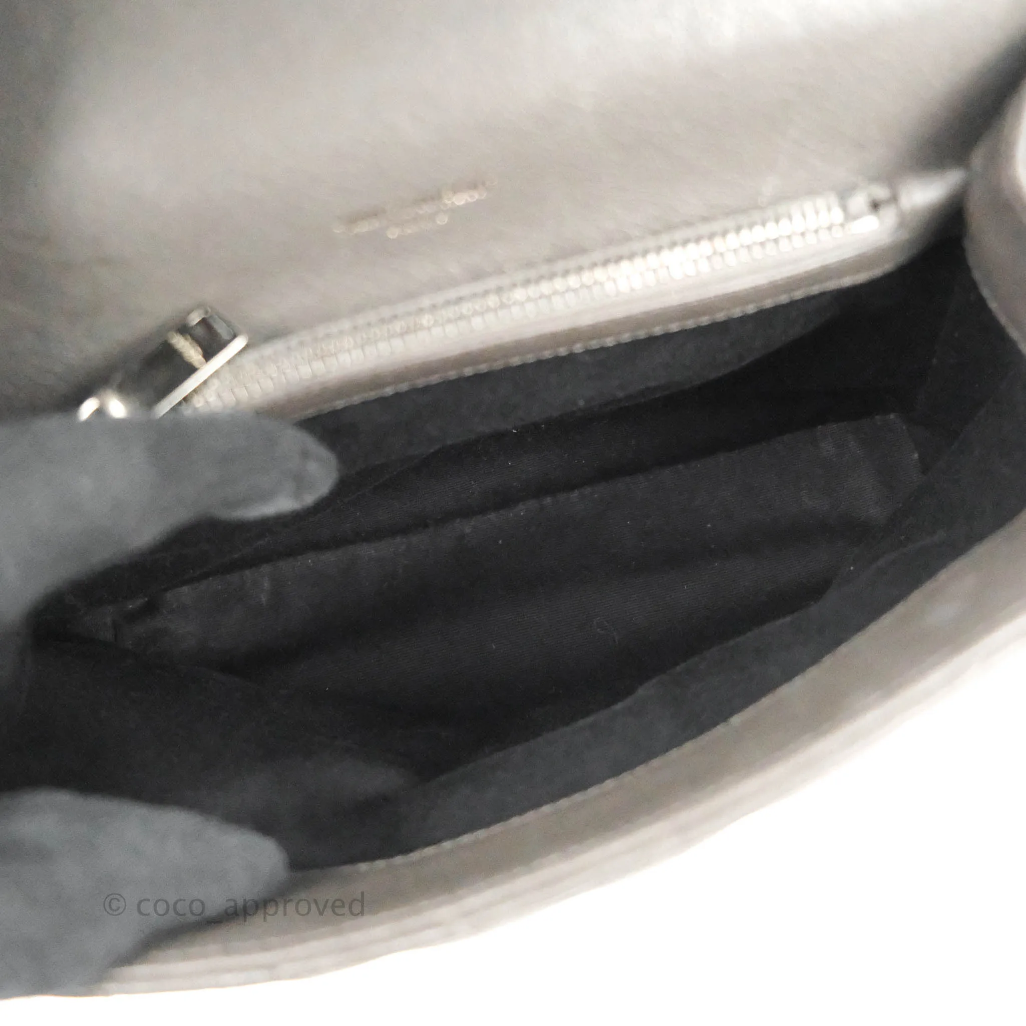 Saint Laurent Chevron Medium College Grey Chain Bag Ruthenium Hardware