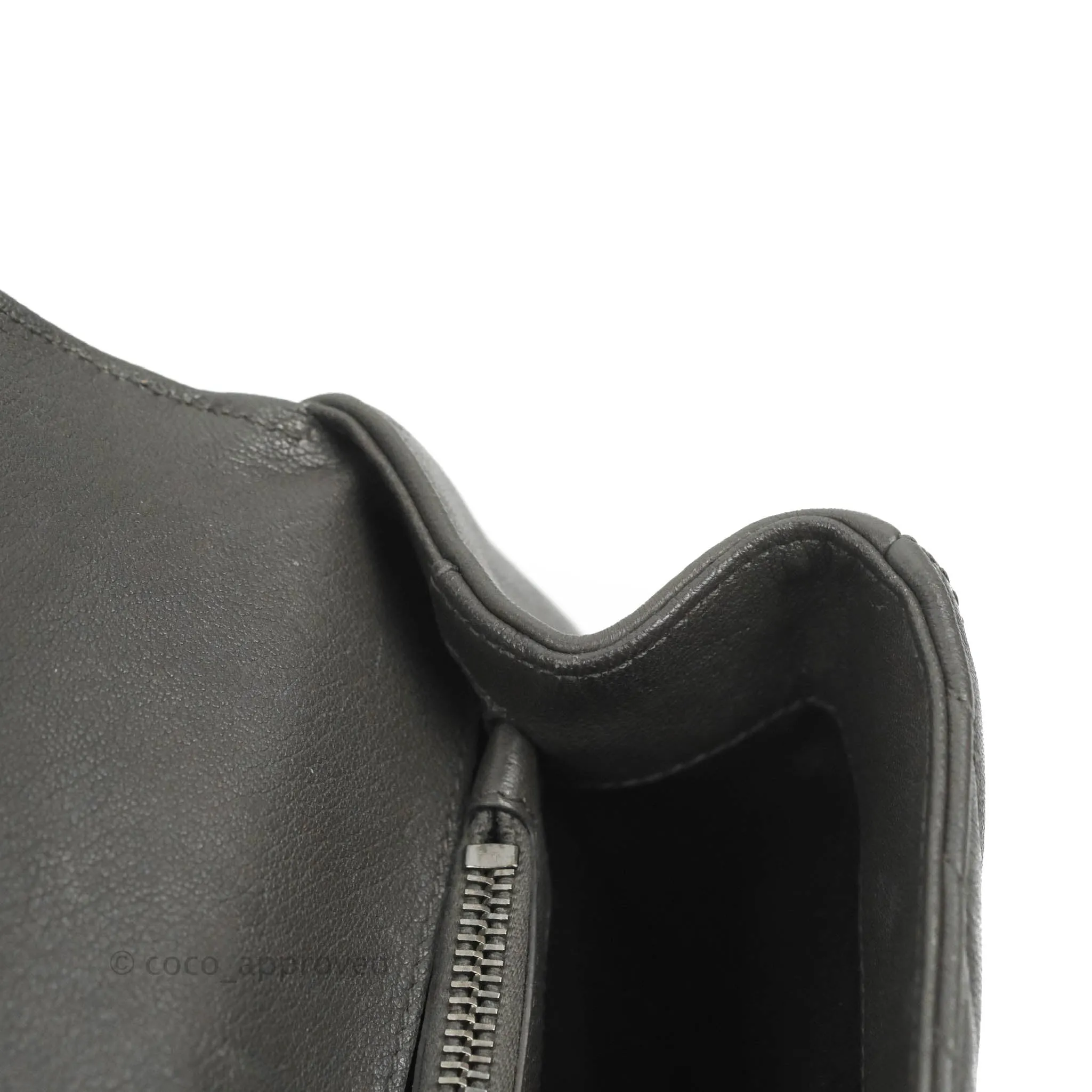 Saint Laurent Chevron Medium College Grey Chain Bag Ruthenium Hardware